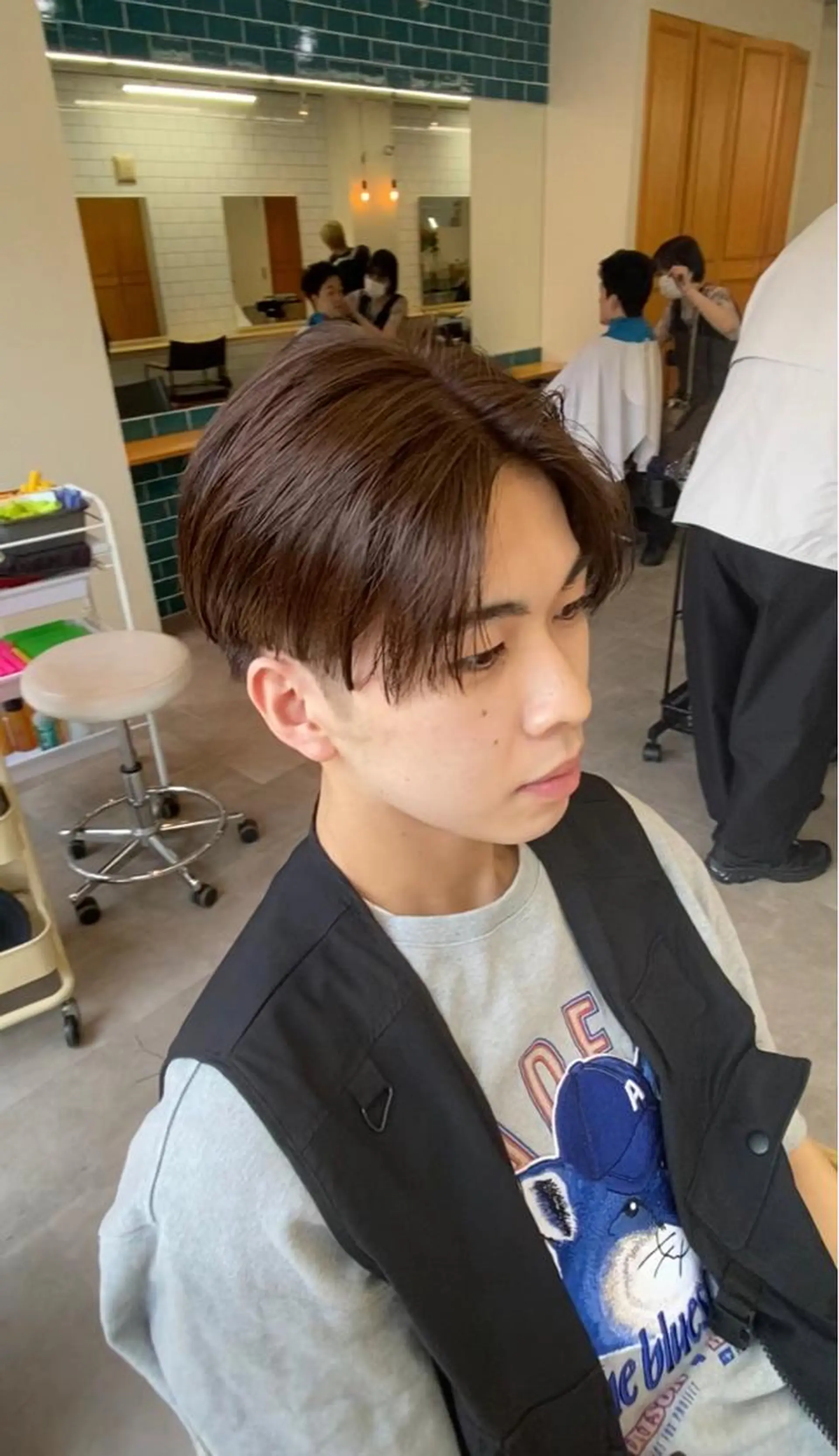 カラー メンズ センターパート カット ヘアカラー シャドウパーマ/ 波巻パーマYu-Kiのヘアスタイル