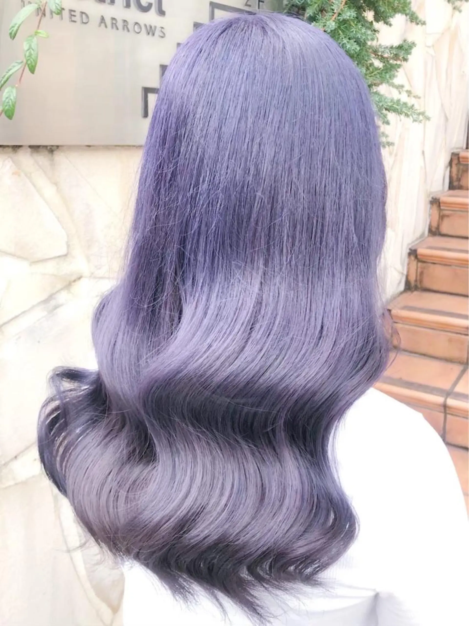 セミロング カラー ヘアアレンジ アッシュ アッシュグレー アッシュグレージュ バレイヤージュ ミストバング ヘアカラー トリートメント ヘアセット 柔らかカラー/ レイヤーYUTO🧋のヘアスタイル