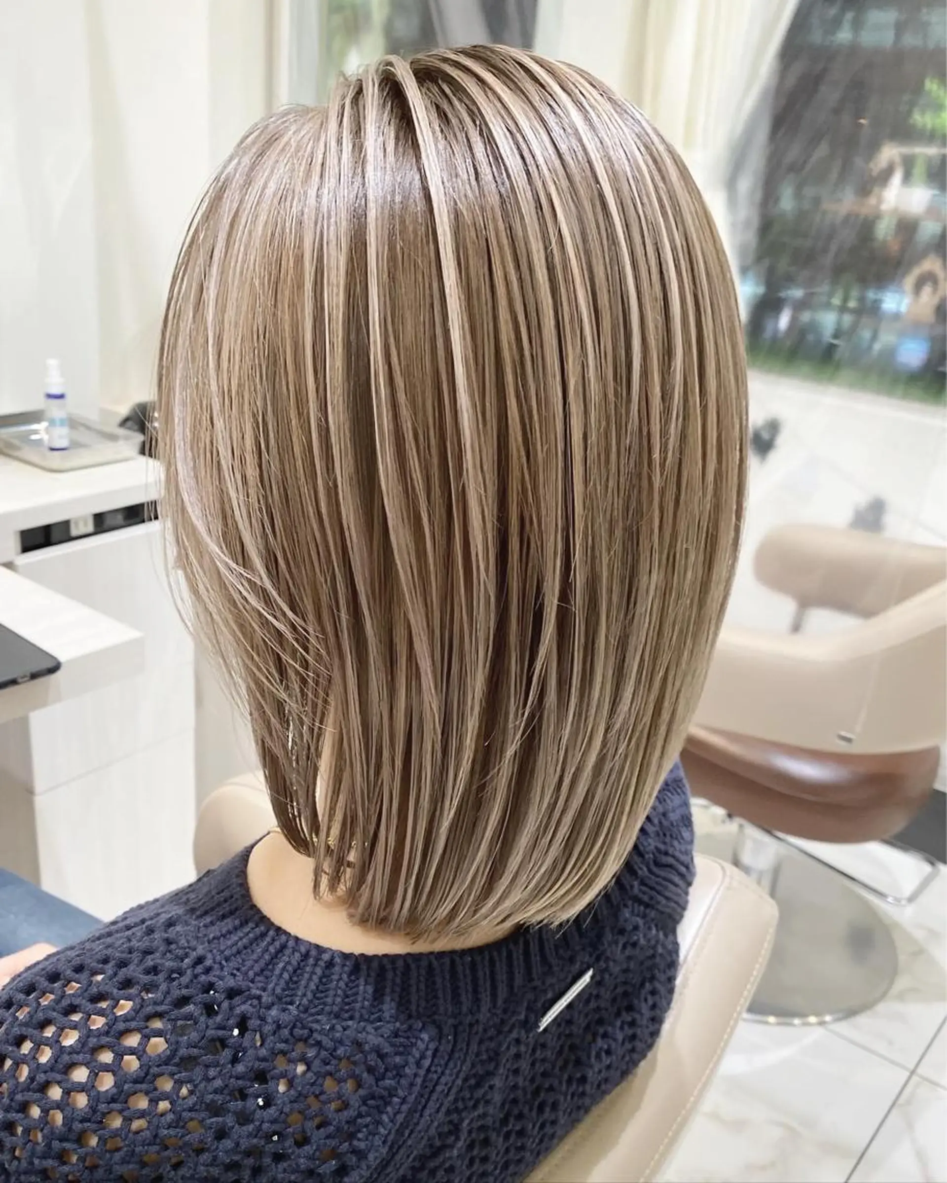 ミディアム カラー バレイヤージュ 髪質改善 レイヤーカット 山崎俊輔/髪質改善 /バレイヤージュのヘアスタイル