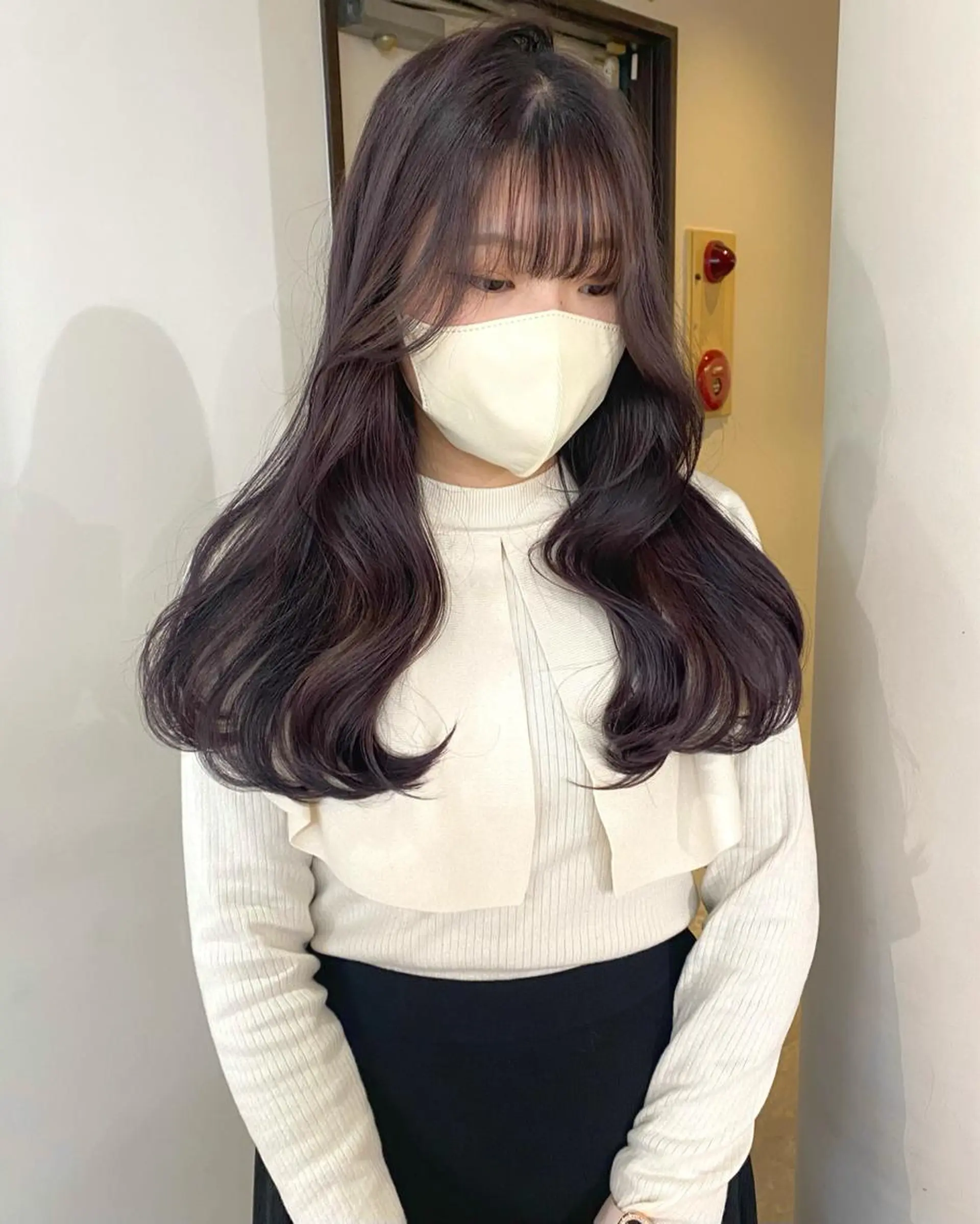 カラー 透明感カラー ラベンダーカラー mizuki/ピンク ベージュ.レイヤーのヘアスタイル