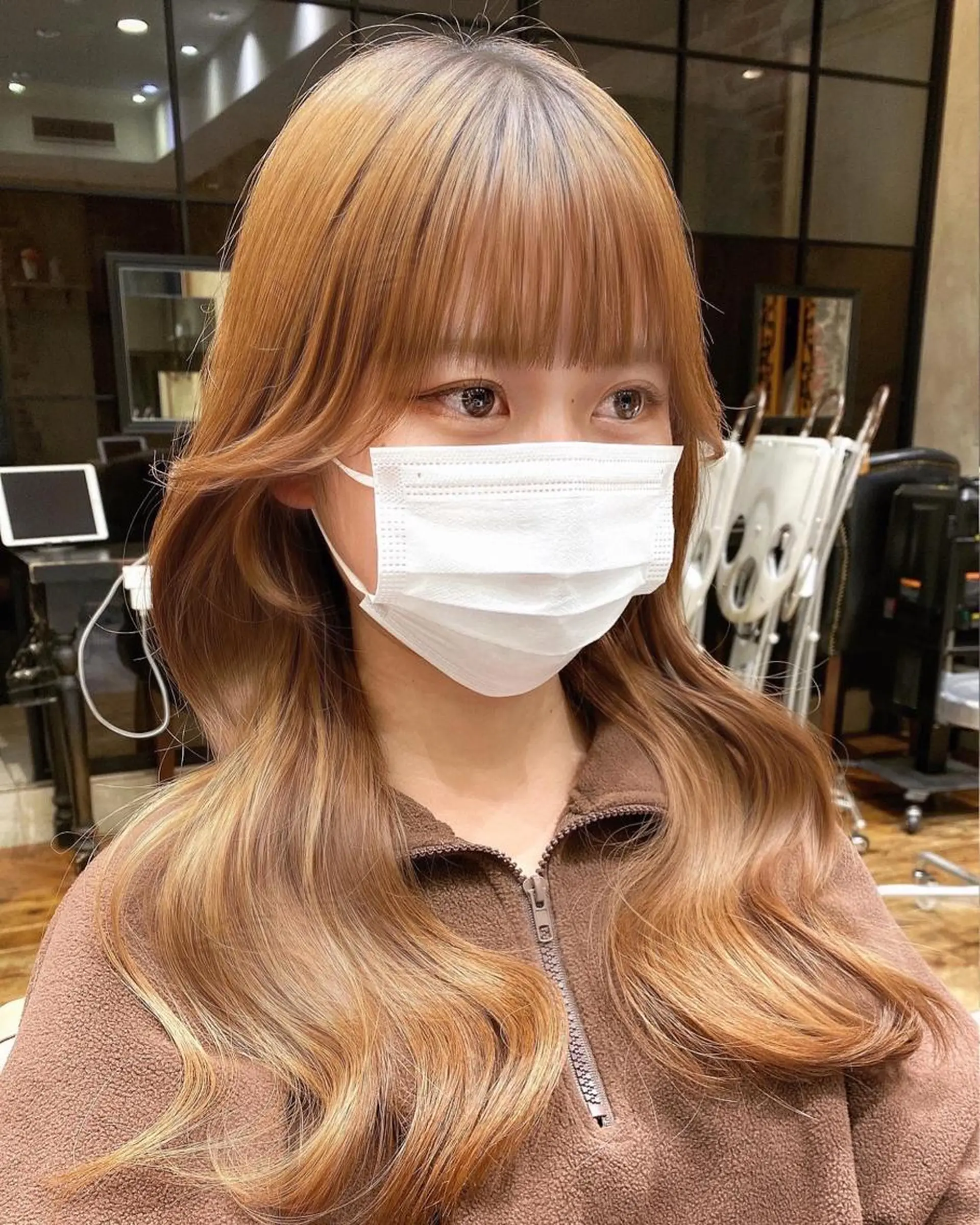 ロング カット トリートメント 顔まわりカット🌟 くびれヘア/寺門遥輝のヘアスタイル