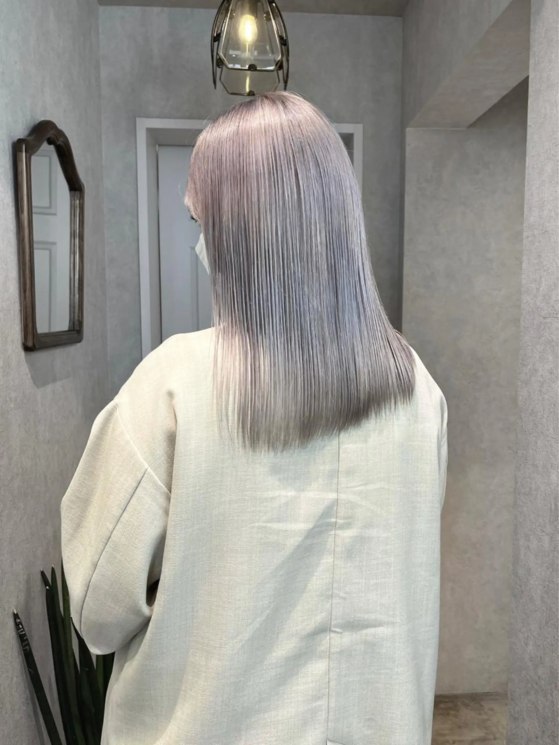 ロング カラー グレージュ ラベンダーカラー ラベンダーグレージュ ラベンダーグレー ヘアカラー トリートメント ヘアセット🎀パーマ Tsubasaのヘアスタイル