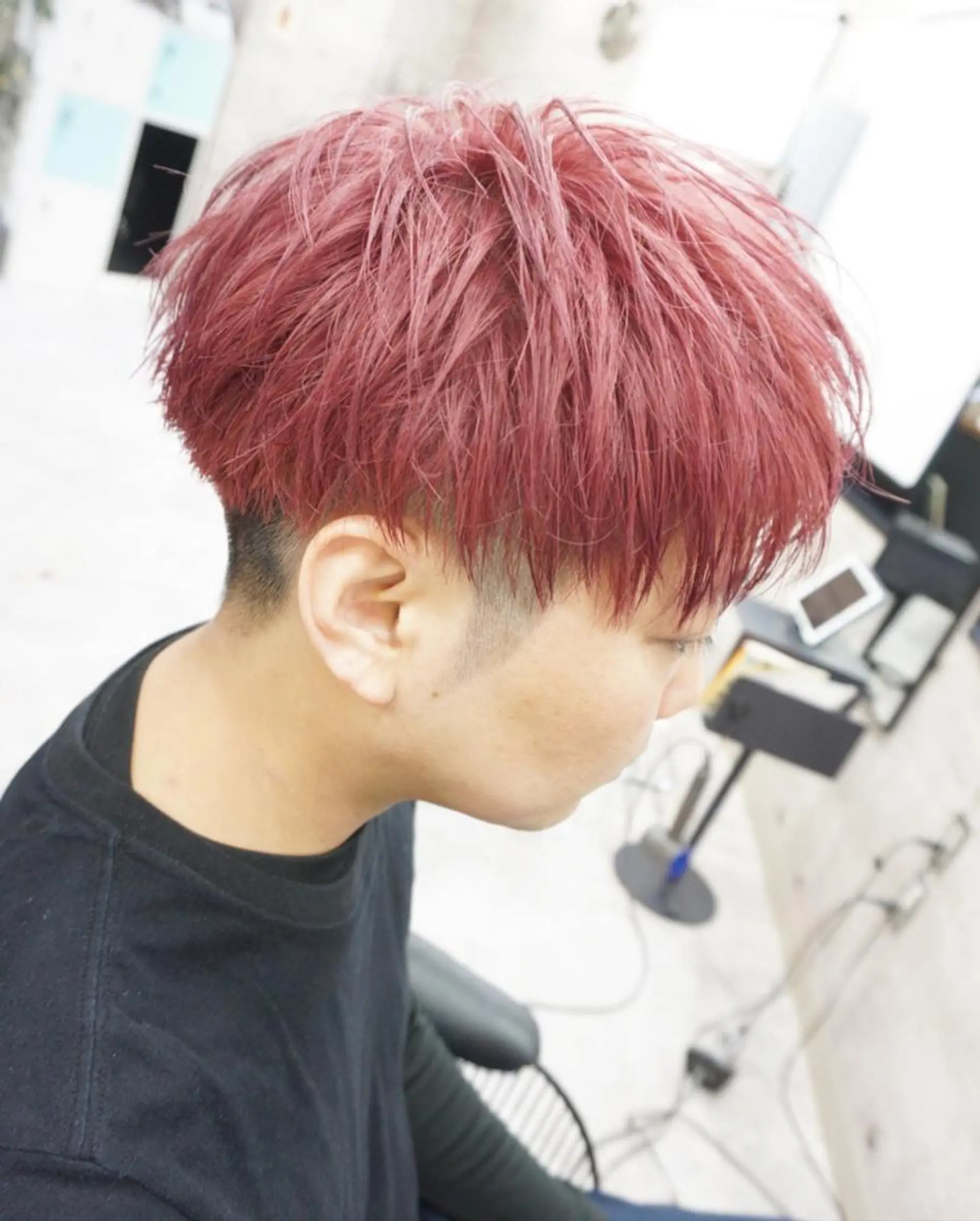 メンズ メンズハイトーン マッシュ hair teria ryu 大塚のヘアスタイル