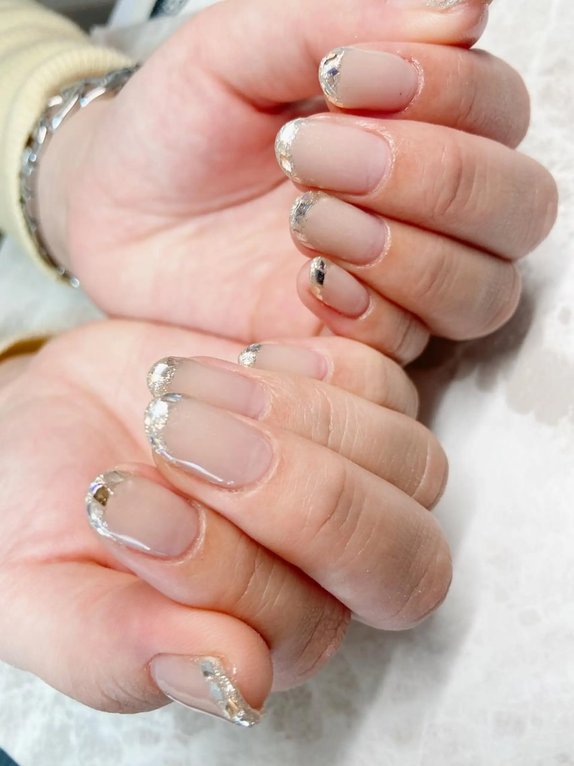 ネイル フレンチネイル ガラスフレンチ lulucharis nailのネイルデザイン