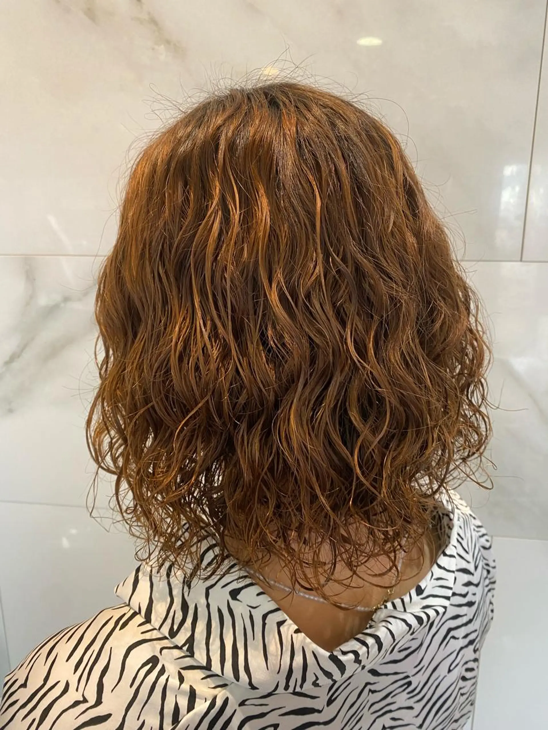 ミディアム パーマ グレージュ/レイヤー /韓国ヘア/RISAのヘアスタイル