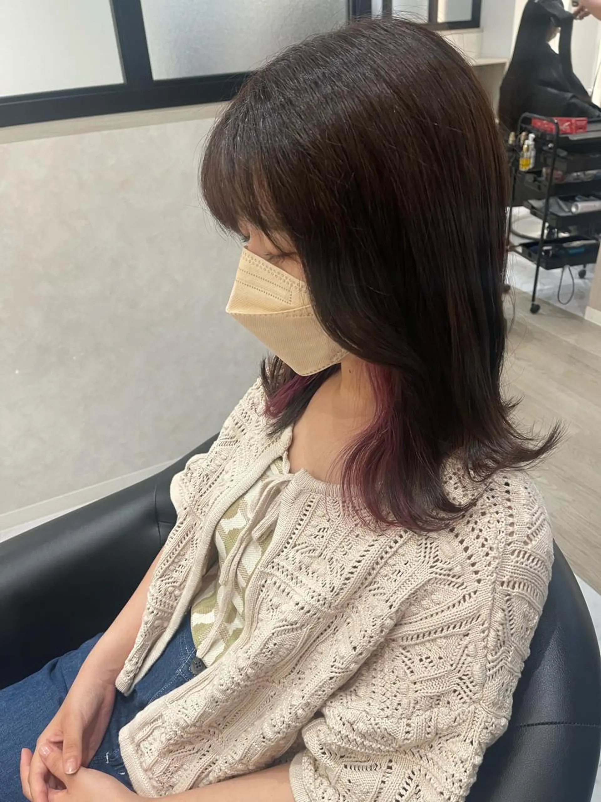 ロング カラー ヘアカラー トリートメント &chaLme   心斎橋所属・emi/髪質改善/ 韓国風/艶カラーのヘアスタイル