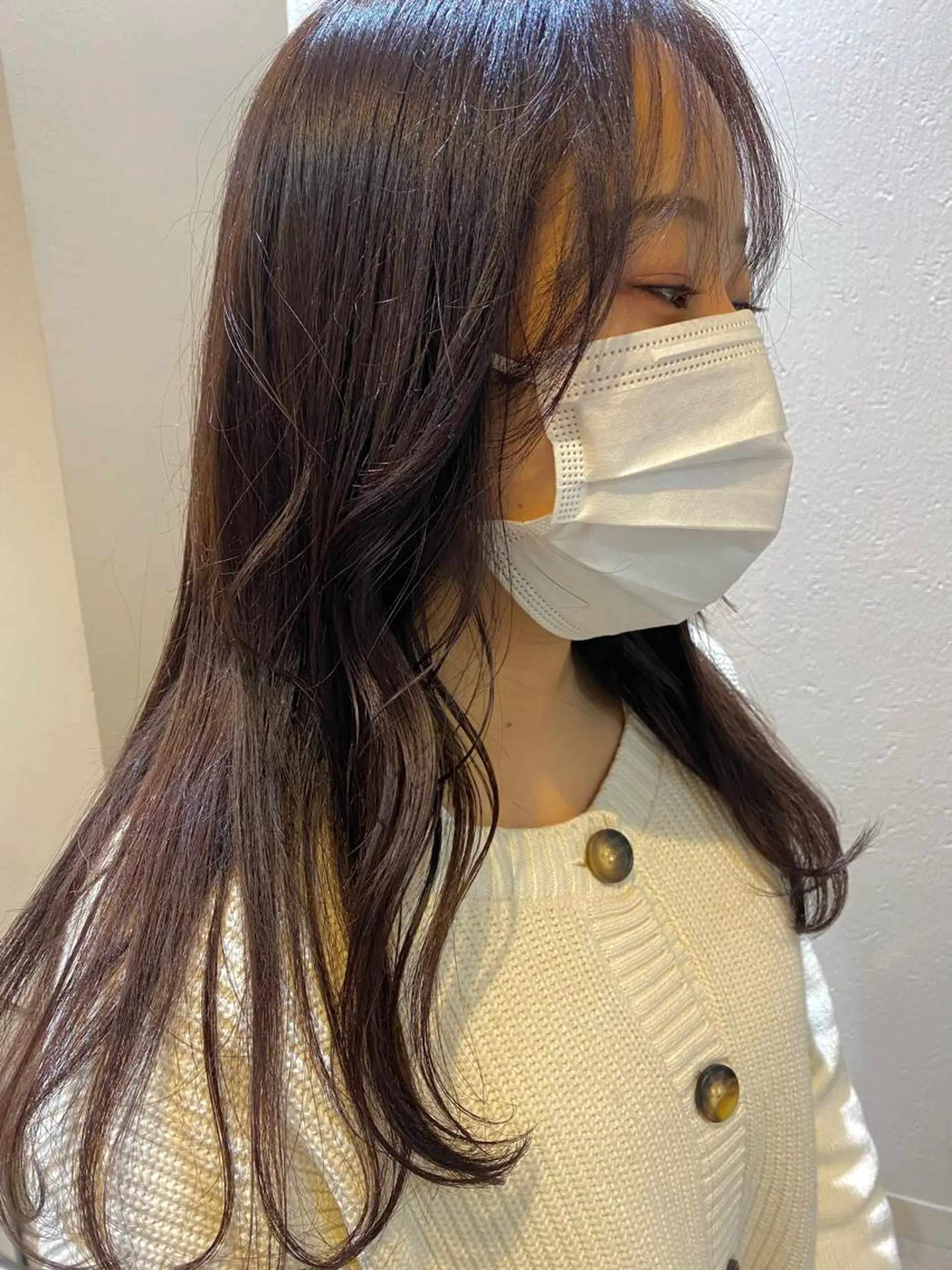 ロング ピンクブラウン くびれヘア 韓国風ヘア レイヤーカット カット ヘアカラー 艶髪 透明感カラー 田中伶奈のヘアスタイル