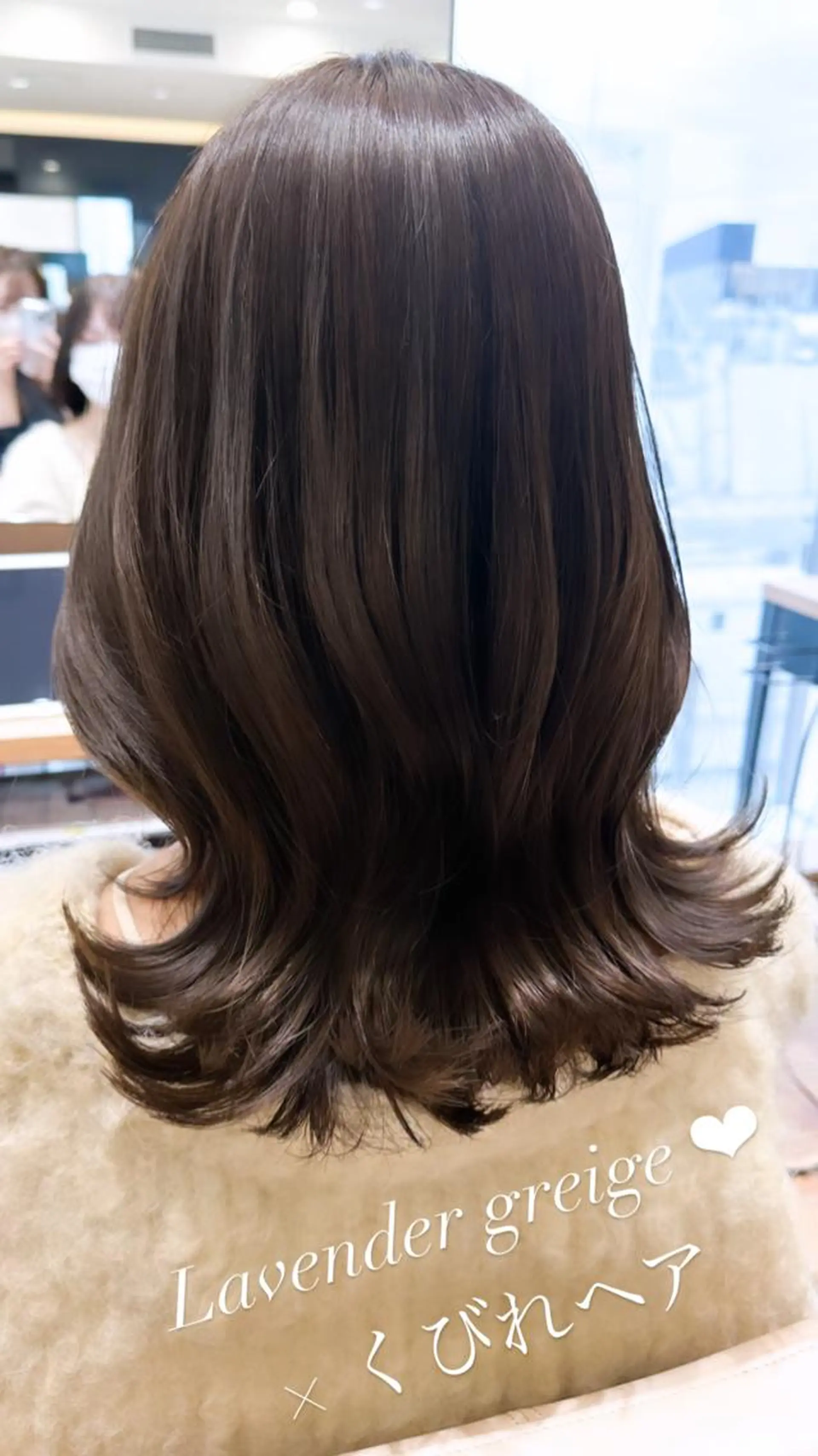 ミディアム カラー ベージュカラー ブラウンカラー ブラウンベージュ くびれヘア 顔周りカット 顔周り/くびれヘア 韓国ヘア💕風間るなのヘアスタイル