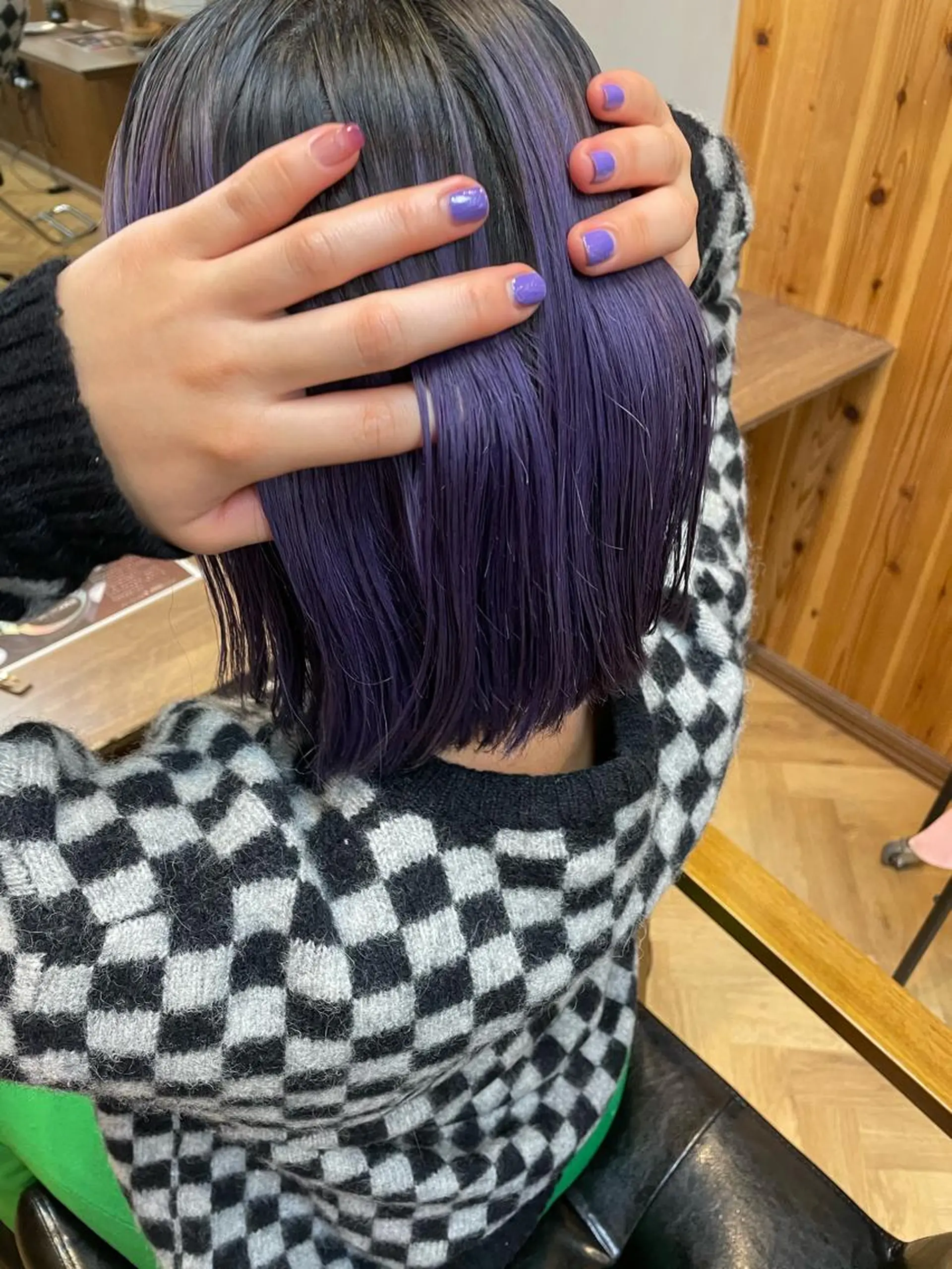 ミディアム デザインカラー/ボブ ブリーチカラー/ユリのヘアスタイル