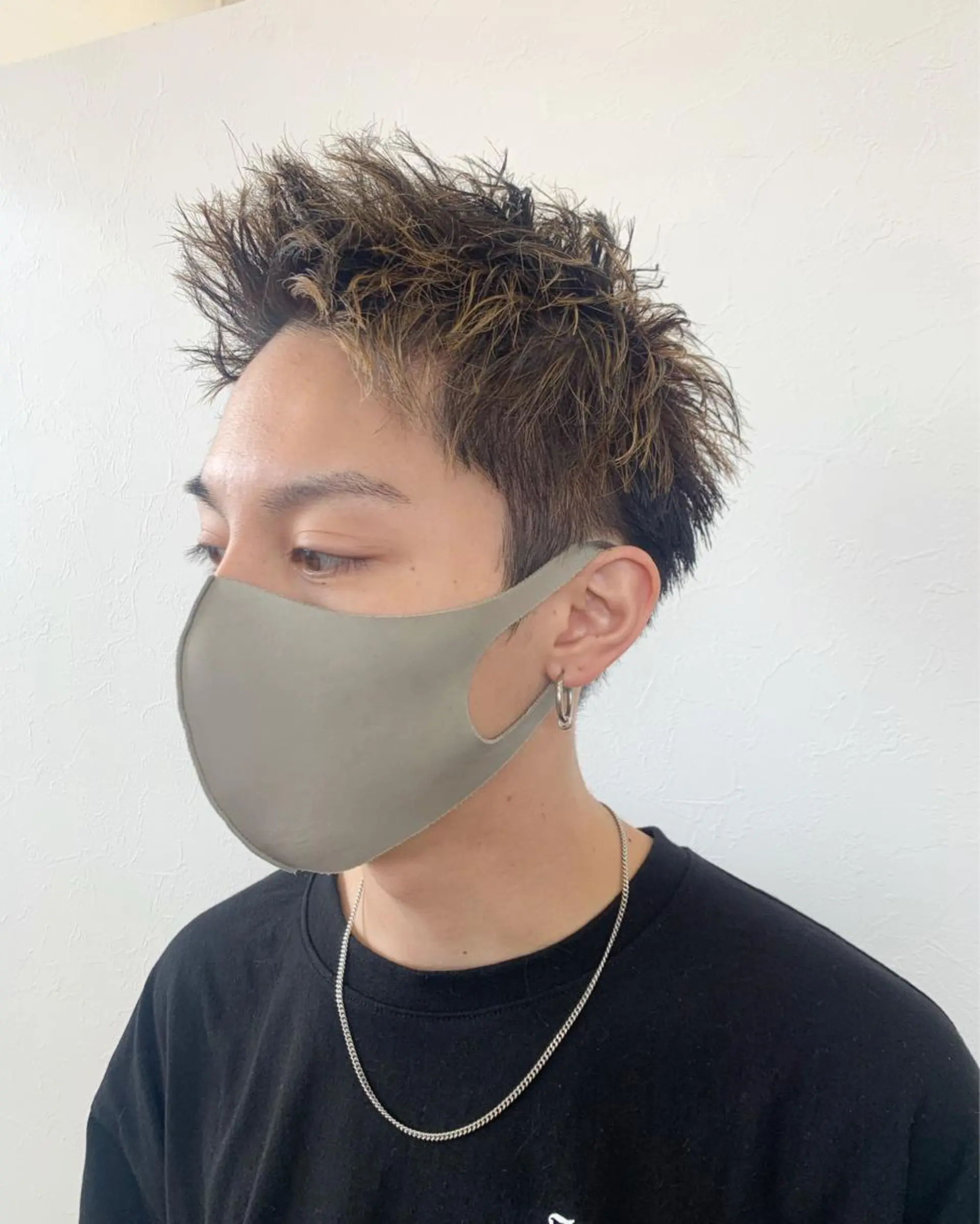 ショート カラー パーマ ヘアアレンジ メンズ カット 透明感カラー／ 新潟万代/池野里衣のヘアスタイル