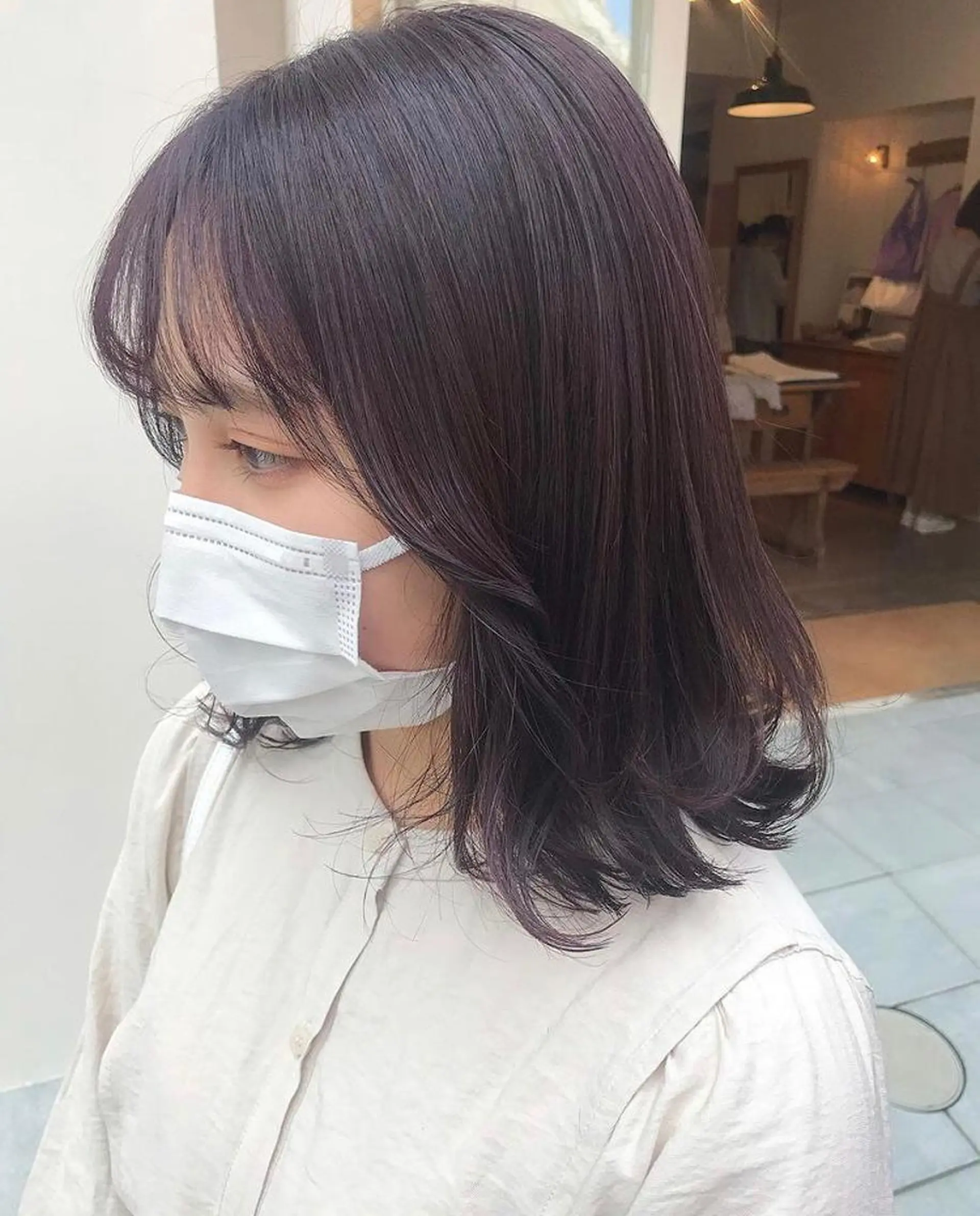 ミディアム カラー ブリーチ ラベンダーカラー ブリーチなしカラー ヘアカラー トリートメント 透明感カラー ✨ 韓国艶髪💗菅原のヘアスタイル