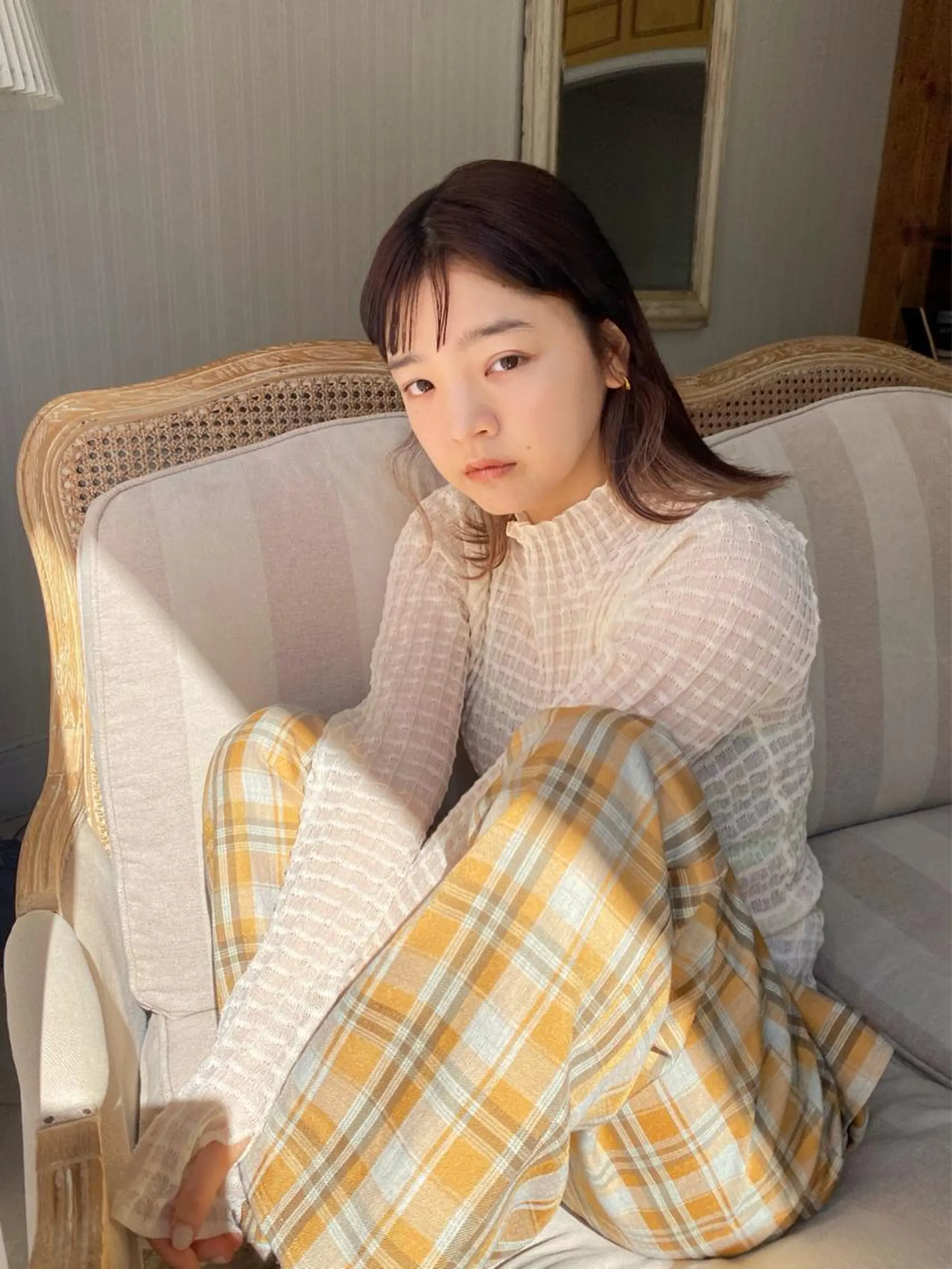 ミディアム カラー インナーカラー オン眉 レイヤー/大人ボブ 渡邉【日吉美容室】のヘアスタイル