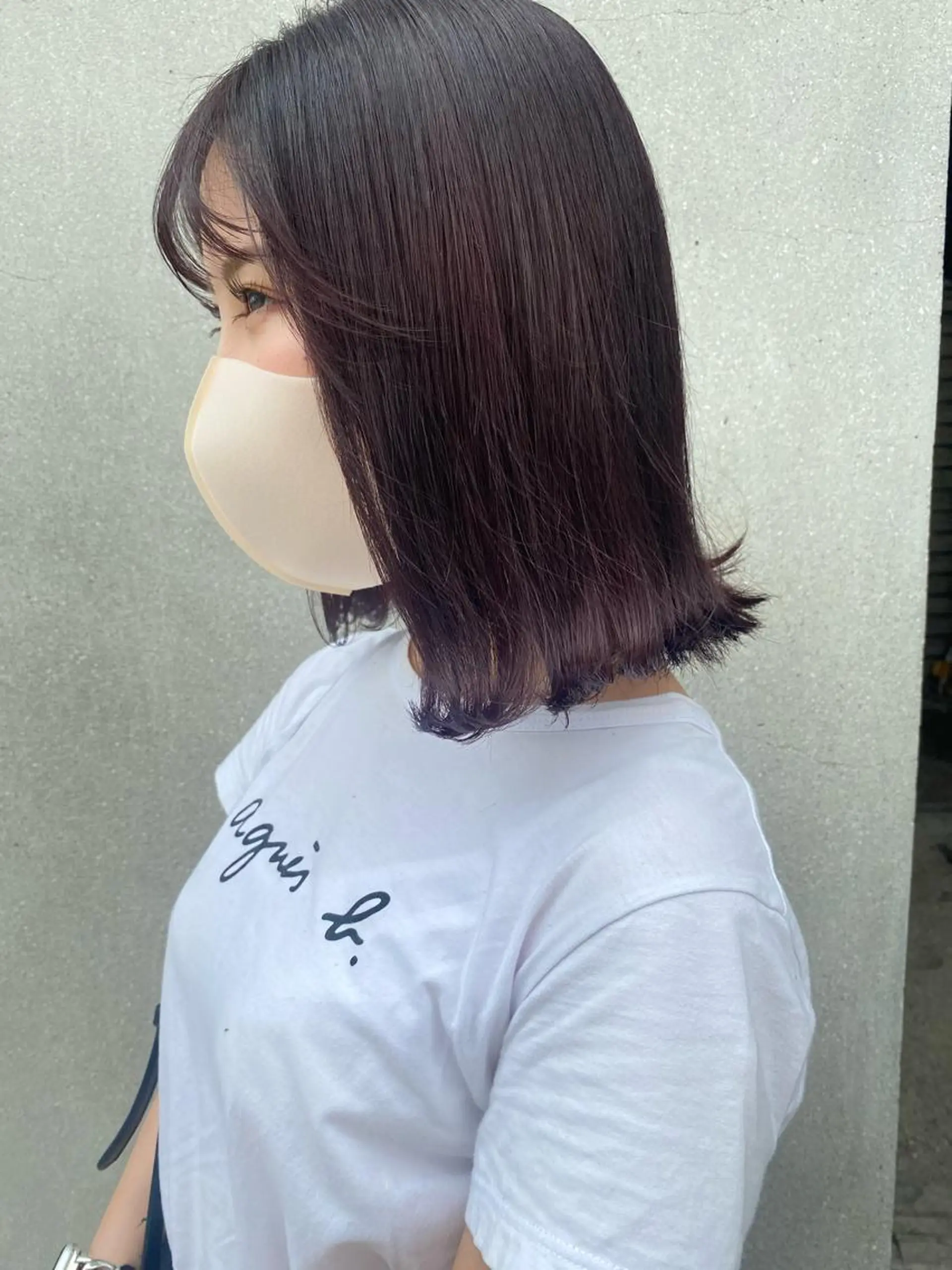 カラー ブリーチ ラベンダーカラー ブリーチなしカラー ヘアカラー AYANE 韓国ヘア /レイヤーカットのヘアスタイル