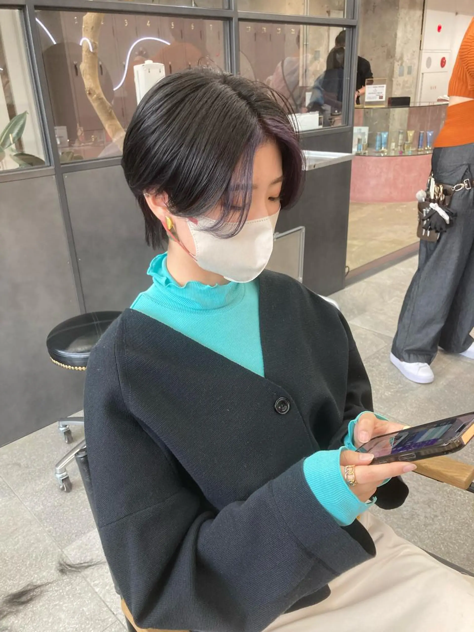 ショート カラー ミストバング ショートヘア カット ヘアカラー 小木曽智美 /ボブ/ショートのヘアスタイル