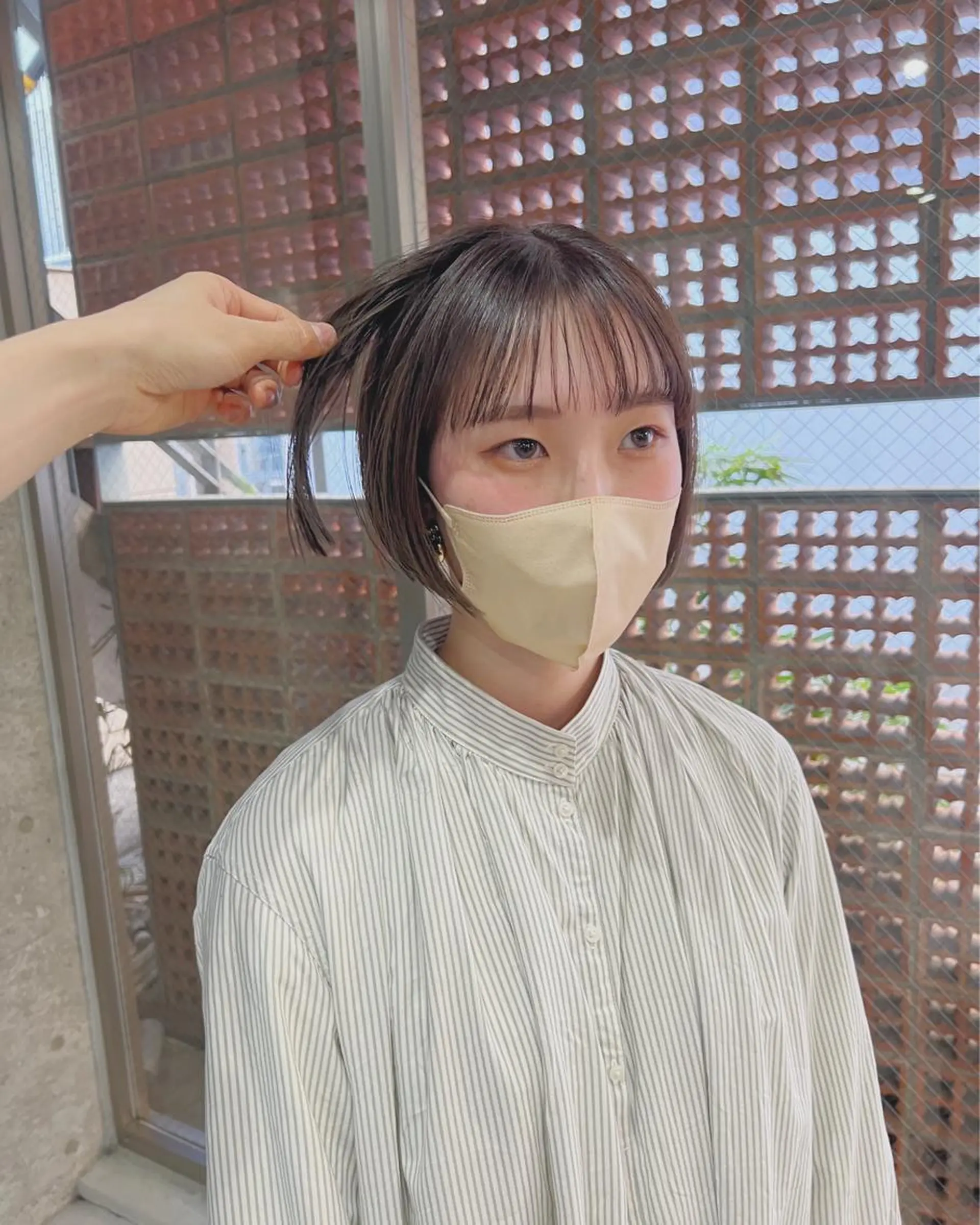 ショート カラー ボブパーマコテ巻き風 パーマNo1深江秀平のヘアスタイル