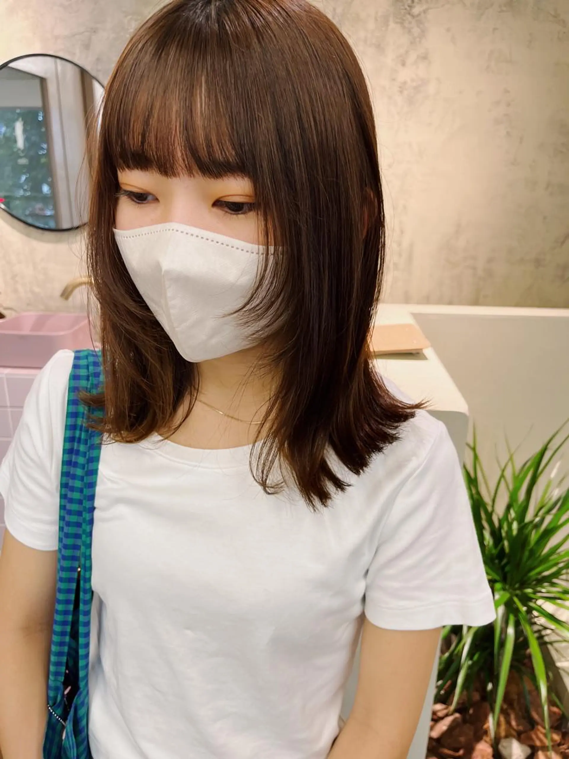 ミディアム カラー ヘアアレンジ 顔まわりレイヤー レイヤーカット 西山 紗耶香🪽 透明感カラー/ボブのヘアスタイル