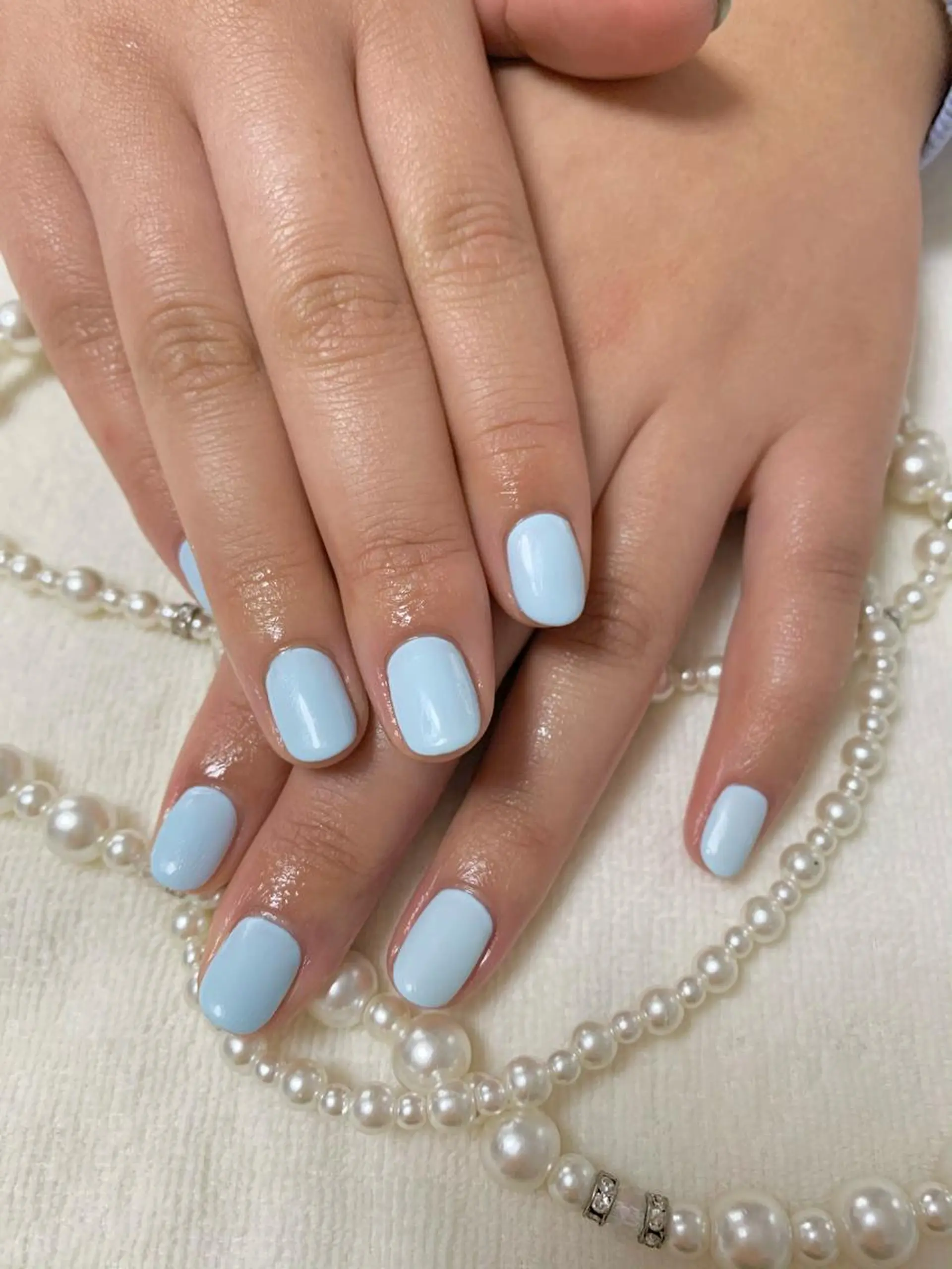 ネイル 水色 ワンカラーネイル 手塚 里奈のネイルデザイン