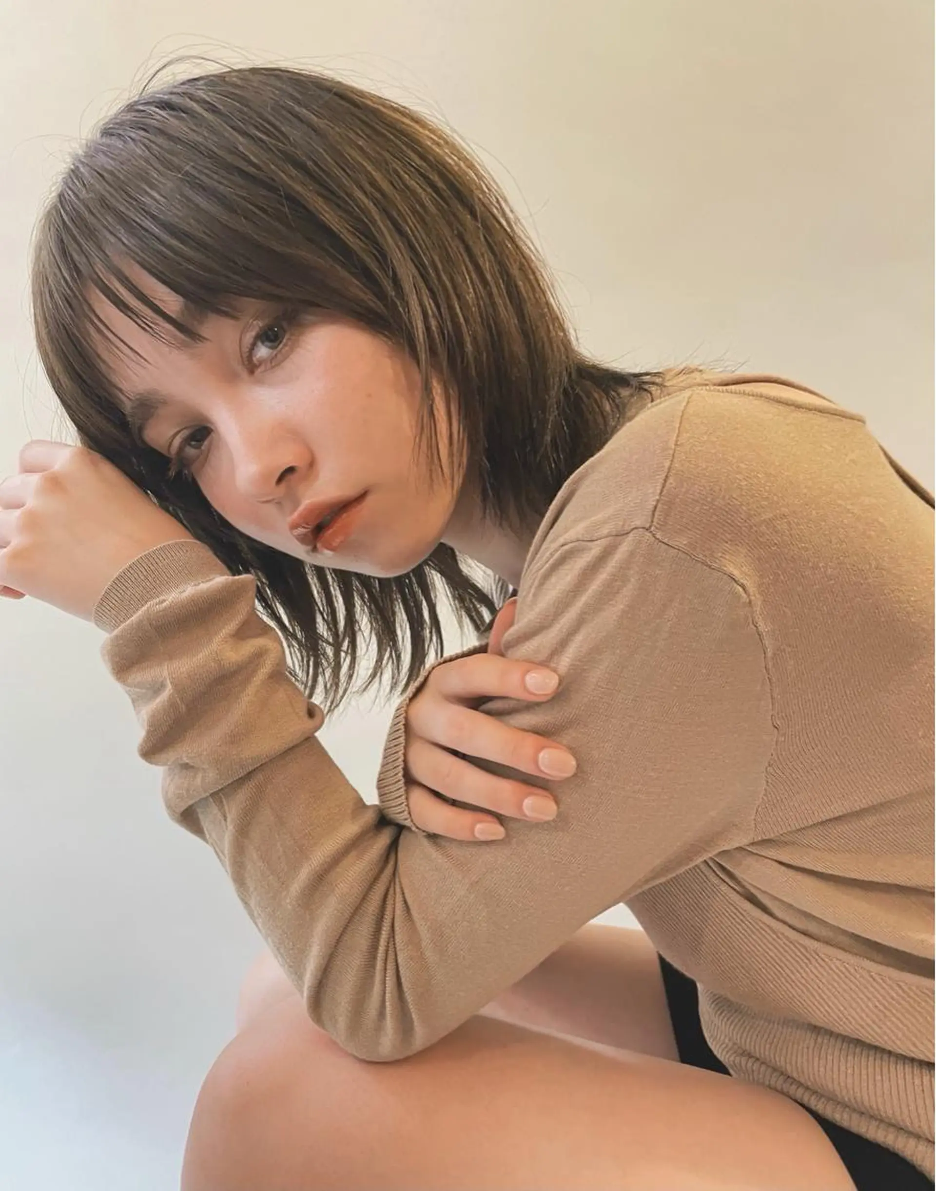 ミディアム カラー パーマ 切りっぱなしボブ ショートボブ ミディアムパーマ 透明感カラー ハイライトカラー カット ヘアカラー ケアカラー×髪質改善 🌙OKUBO🌙のヘアスタイル