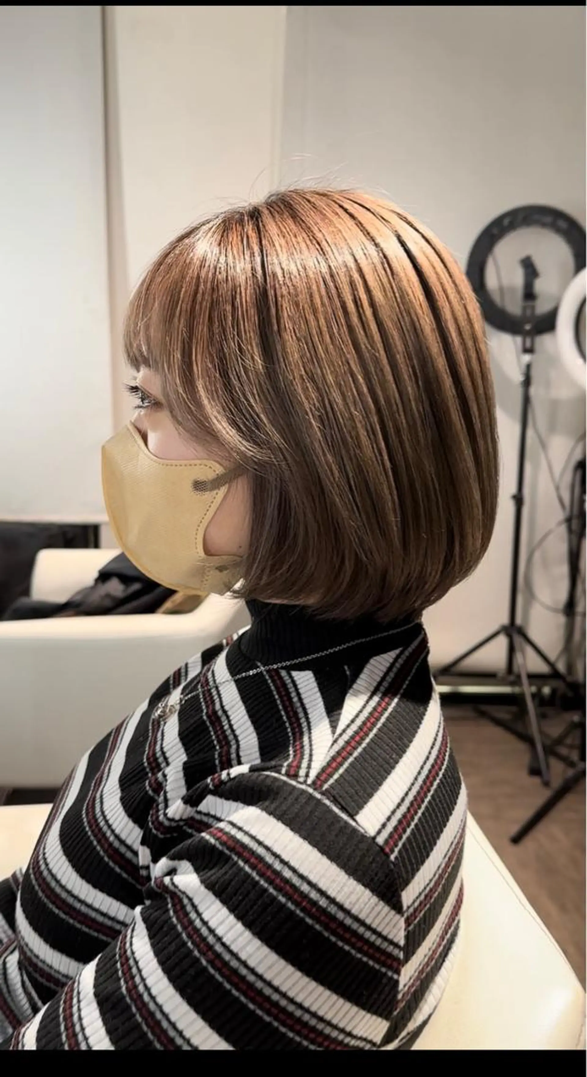 ミディアム カラー ヘアカラー レイヤー/艶カラー ROKUのヘアスタイル