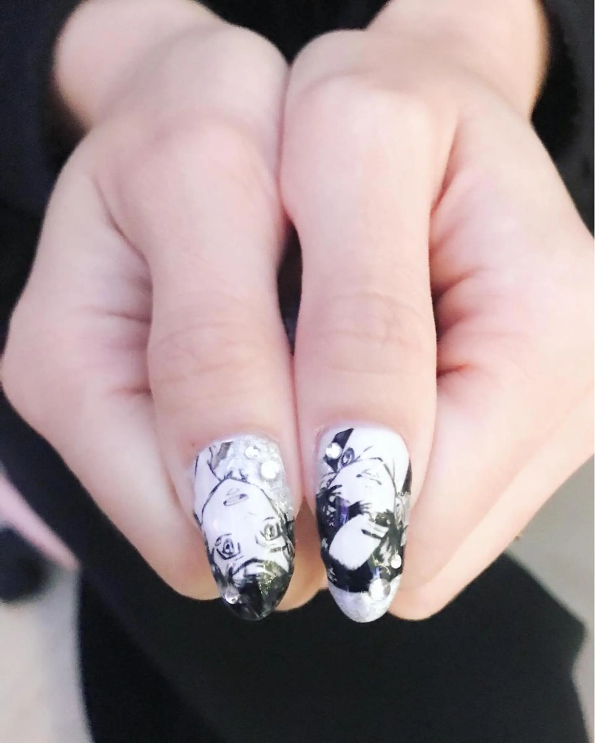 ネイル ジェルネイル シルバー Nyanco Nailのネイルデザイン