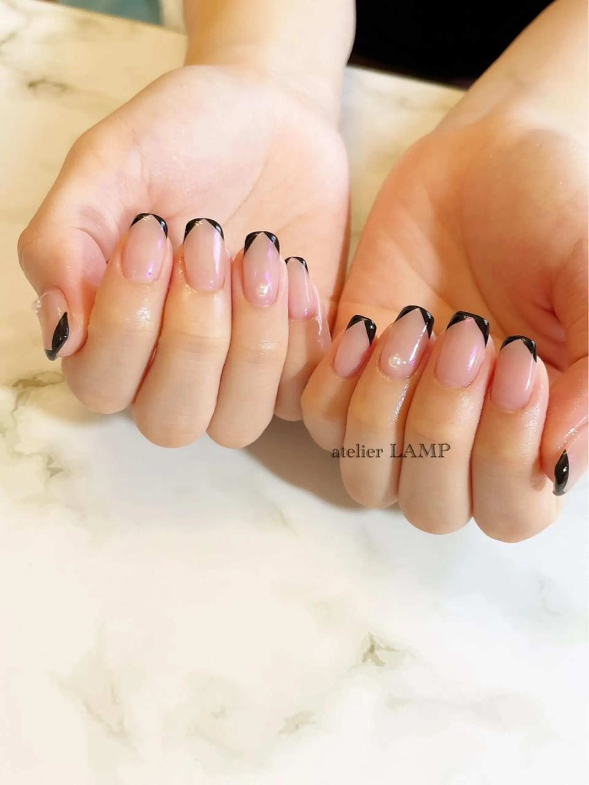 ネイル オーロラネイル フレンチネイル NANA no artのネイルデザイン