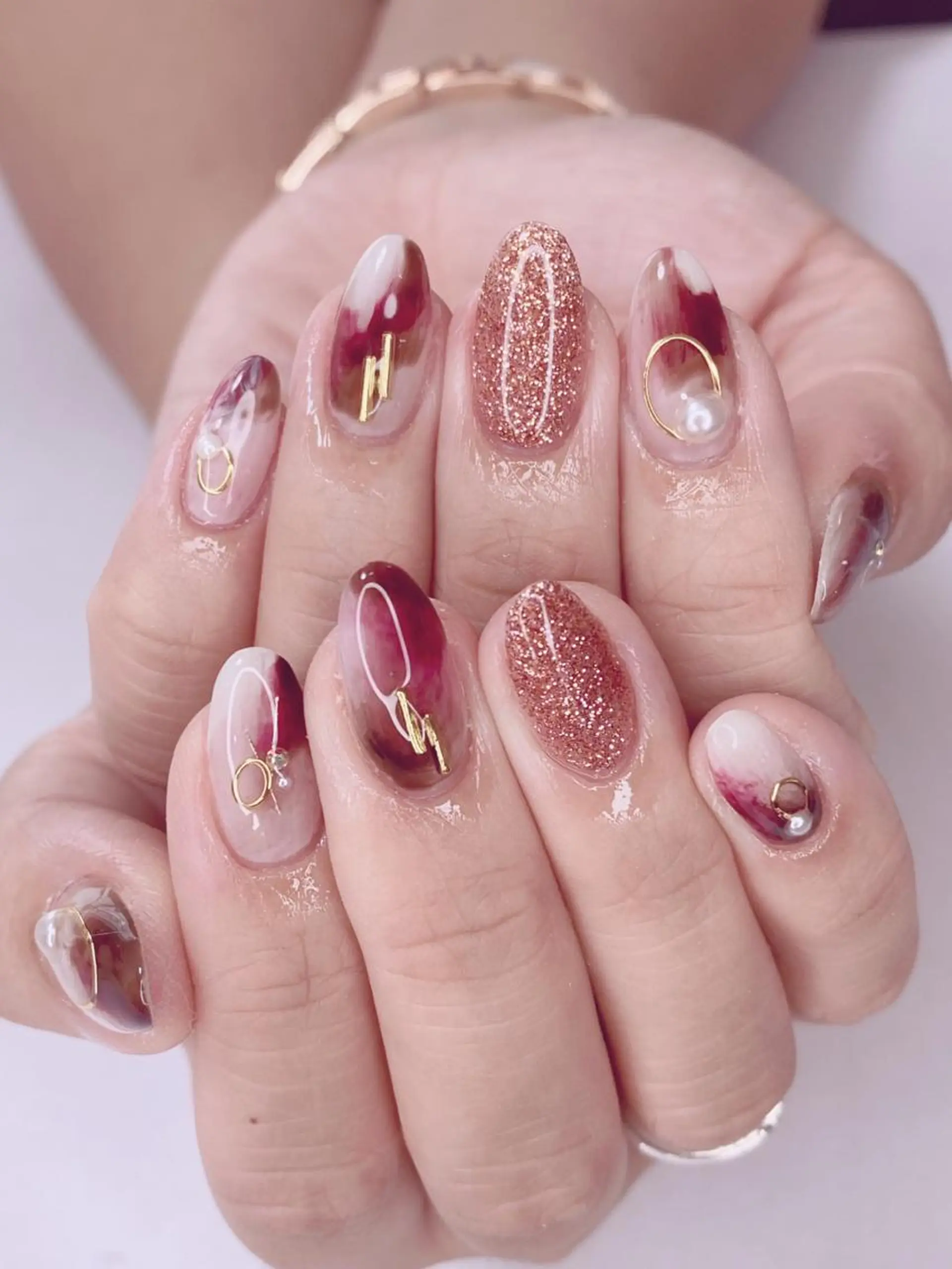 ネイル アートネイル オーロラネイル 桜ネイル クリアネイル ドット Nail Salon ertiのネイルデザイン