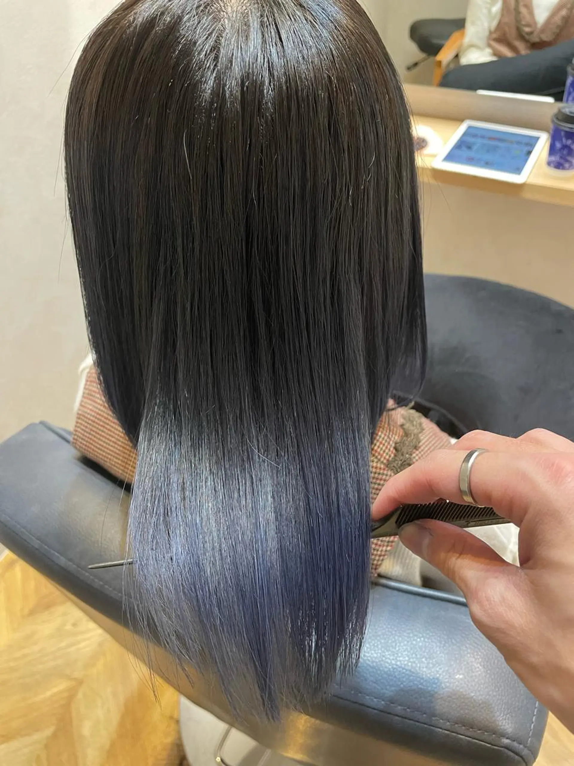 ミディアム ミディアムパーマ ミストバング ボブ ハイライト 髪質改善 ヘアカラー トリートメント newi宮崎 akioのヘアスタイル