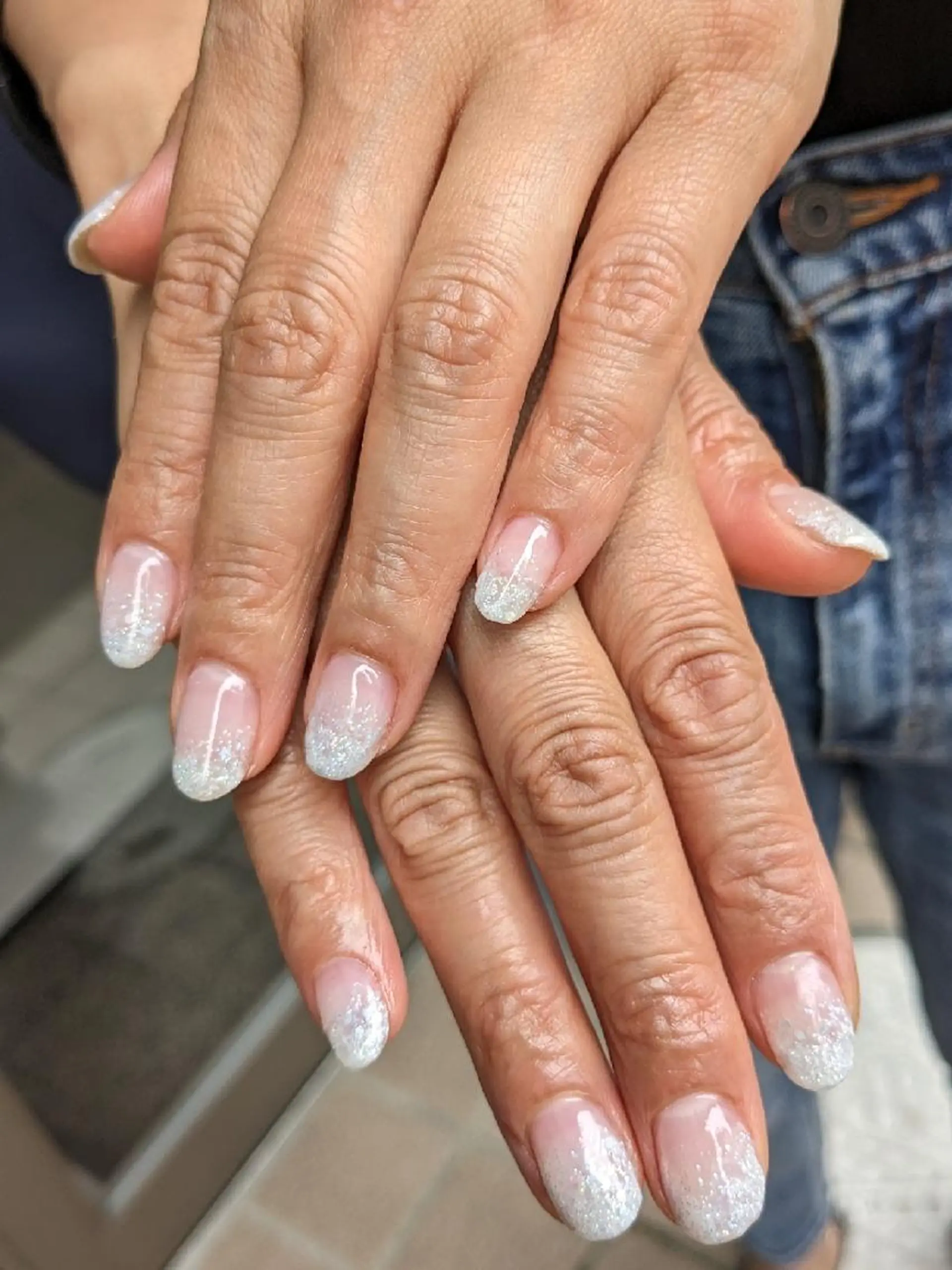 ネイル ラメ(グリッター) ホワイト よもぎ蒸し・ワンカラ ー専門 しゅくるのその他イメージ