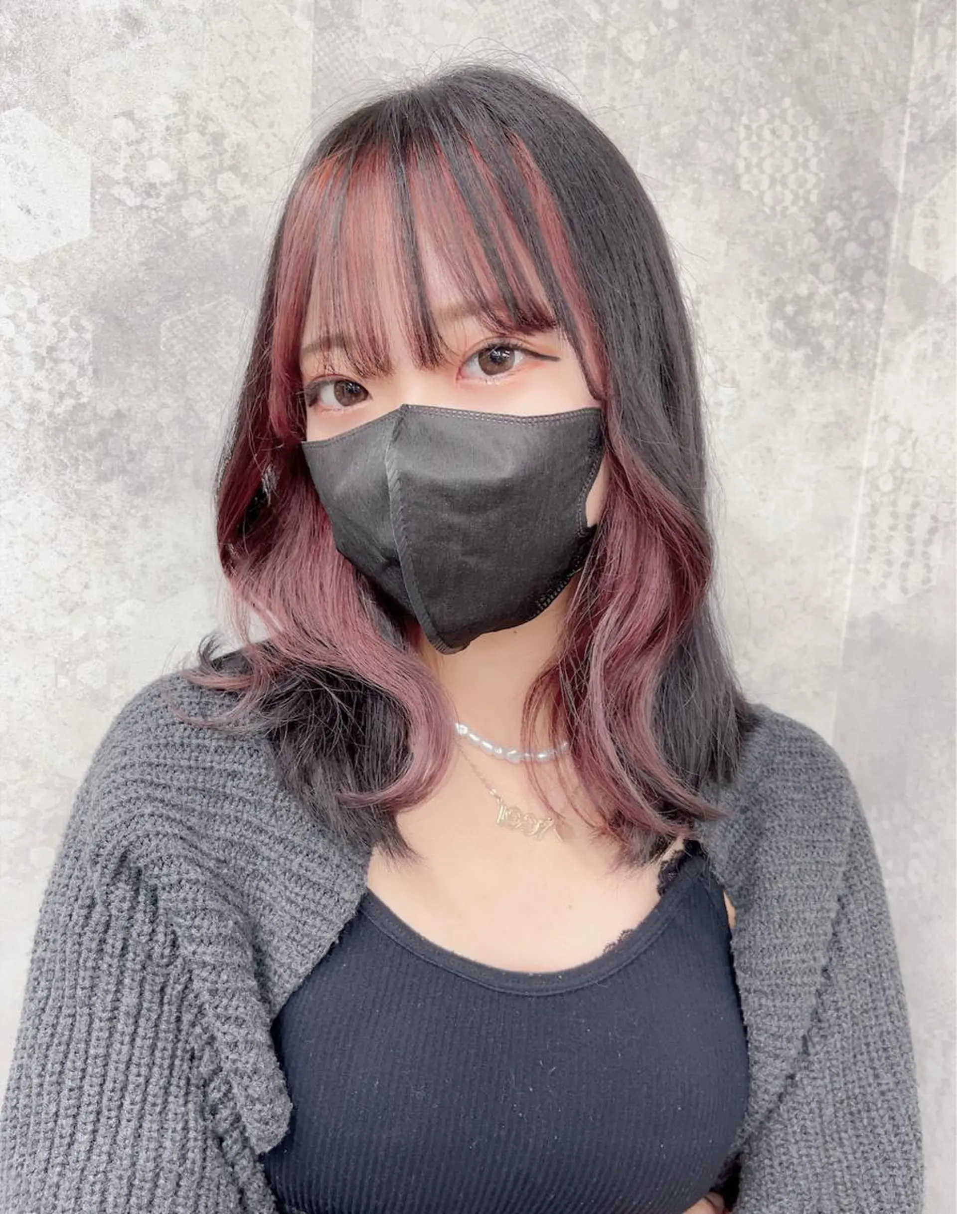 ミディアム カラー ヘアアレンジ 韓国レイヤーカット/ 儚げカラーチナツのヘアスタイル