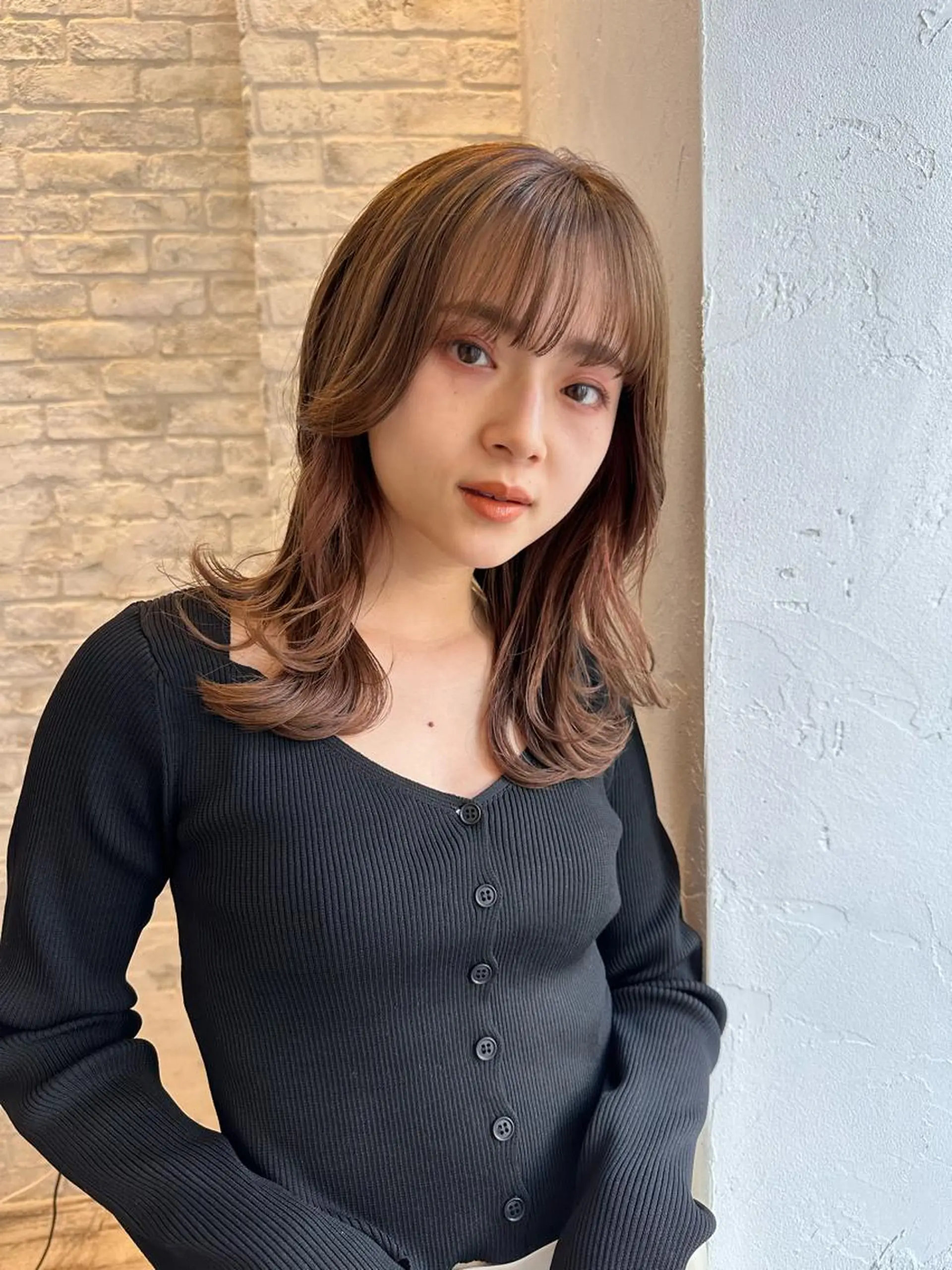 ミディアム カラー カット 大人レイヤー×艶髪 小久保　春暁のヘアスタイル