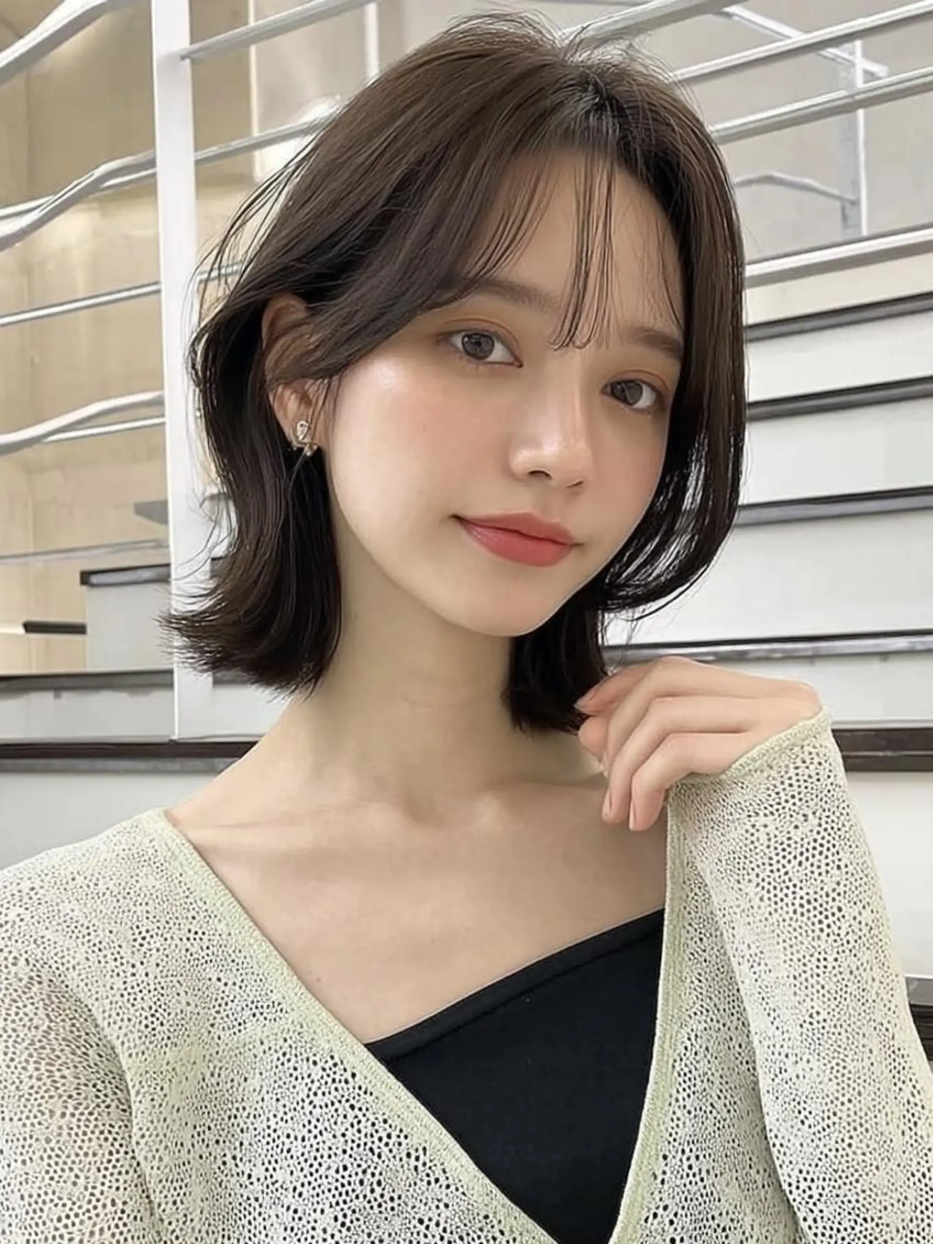 ミディアム 髪質改善 縮毛矯正 トリートメント 酸熱トリートメント カット ヘアカラー 髪質改善/艶カラー /透明感/石田桃子のヘアスタイル