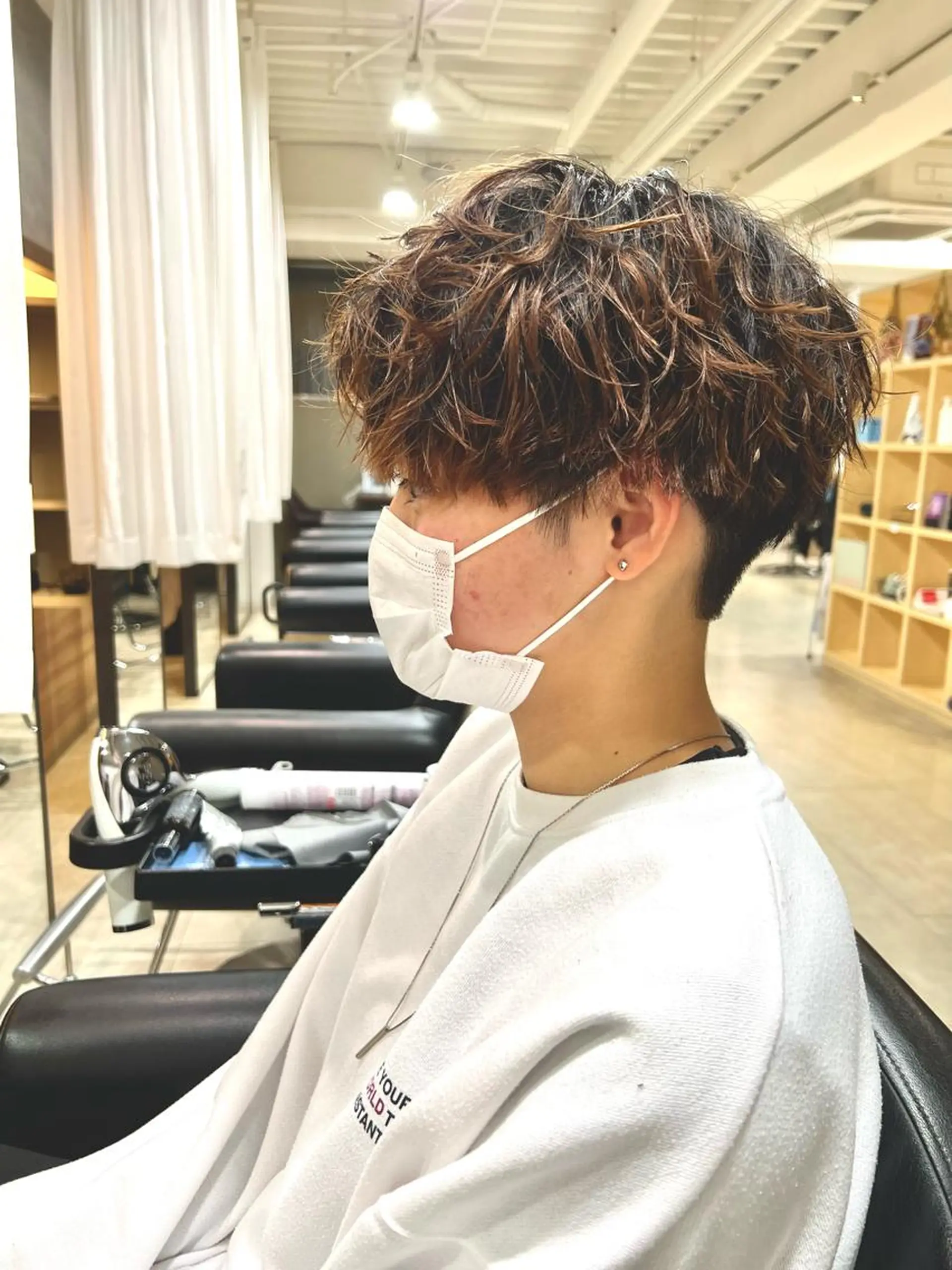 ショート パーマ メンズ マッシュ 心斎橋メンズサロン リベルテグリットのヘアスタイル