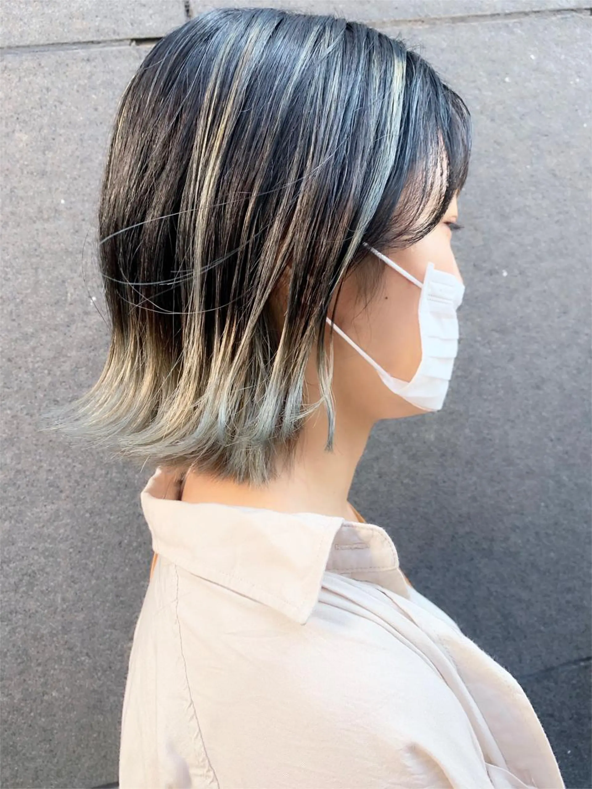 ミディアム カラー バレイヤージュ ブリーチ ケアブリーチ ハイライトカラー ハイライト カット ヘアカラー トリートメント tension 【テンション】のヘアスタイル