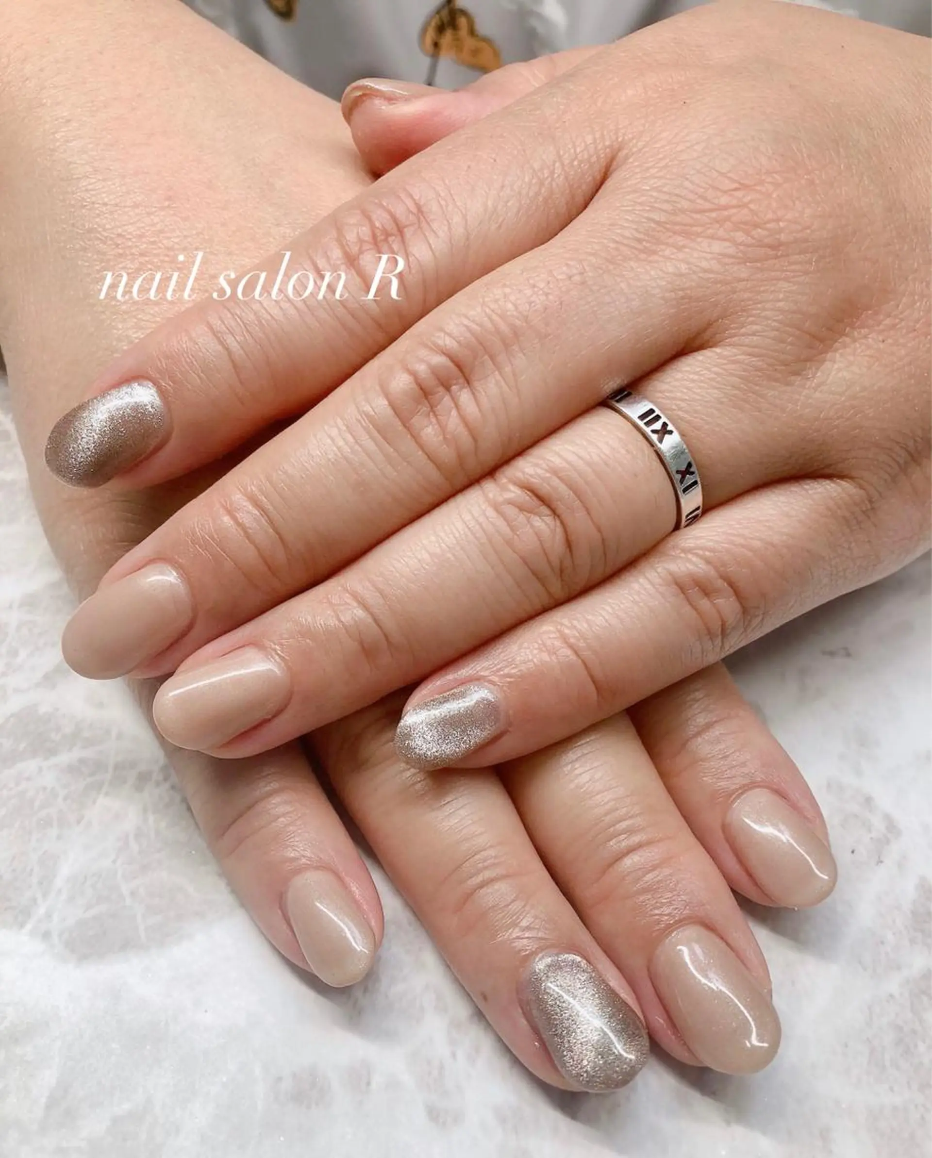 ネイル ブラウン マグネットネイル ハンドネイル nail salon Rのネイルデザイン