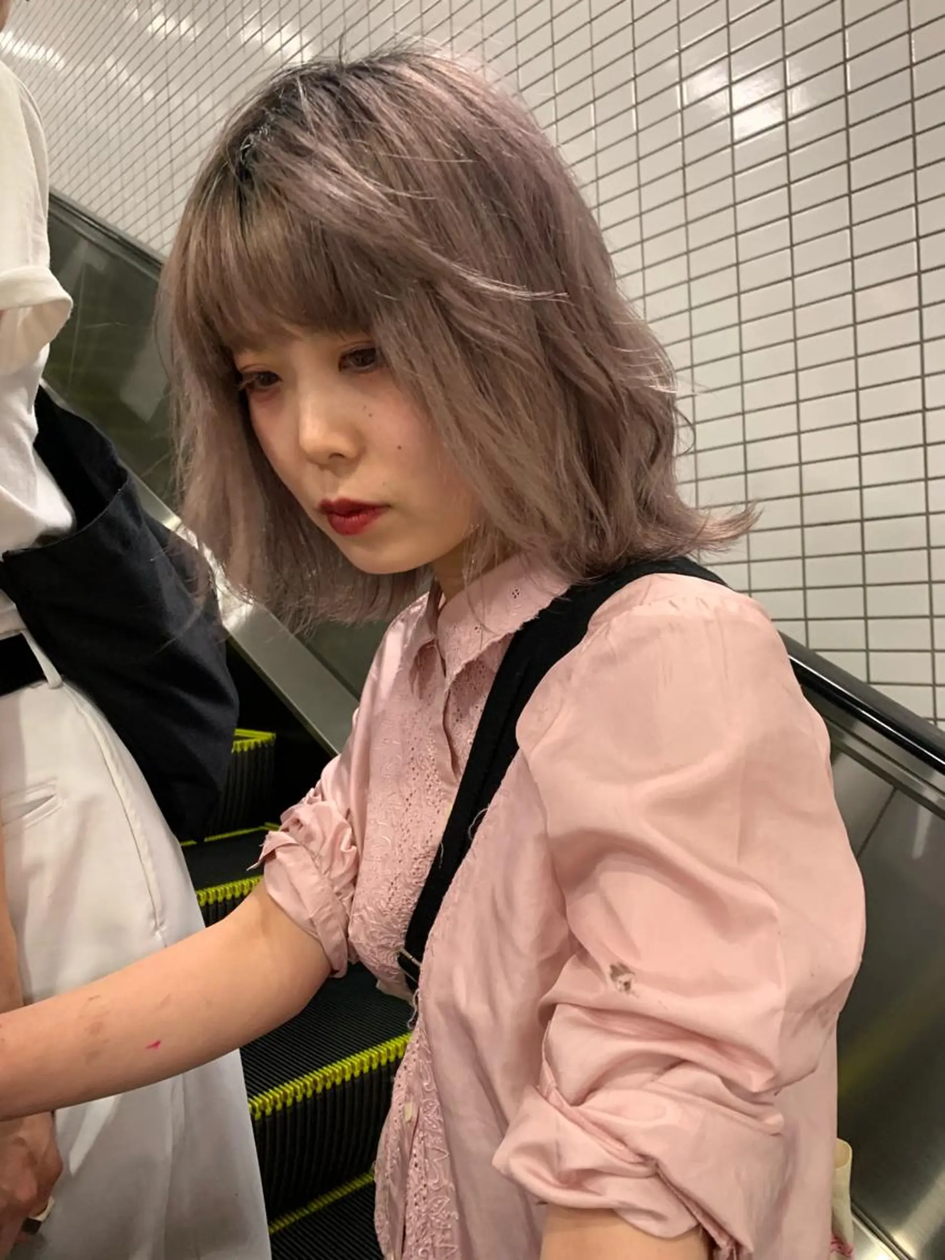 ミディアム カラー ピンクベージュ/新潟 万代/高橋桃葉🍑のヘアスタイル