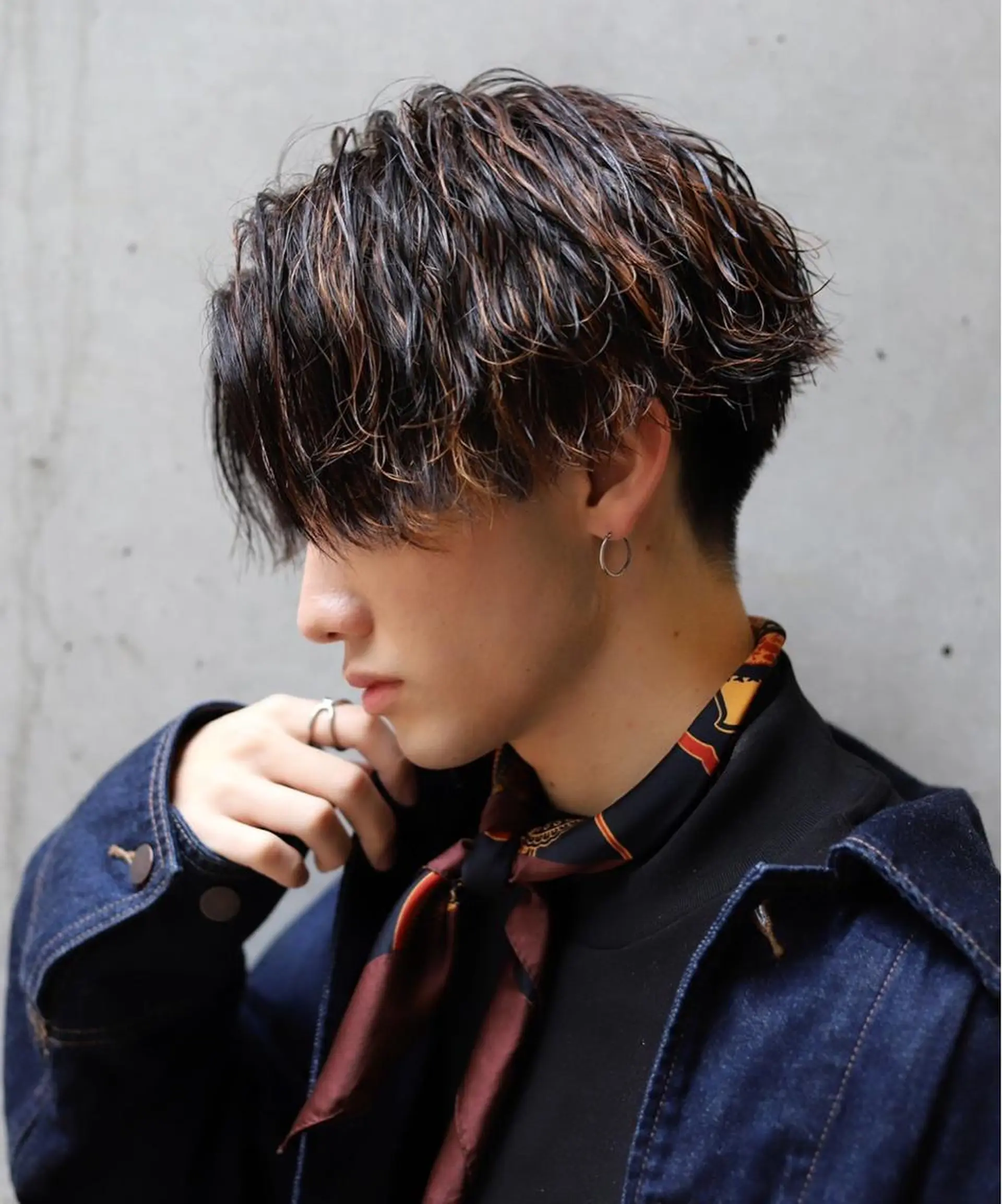 ミディアム カラー パーマ メンズ QUONHEAL谷町店所属・TAIGA /メンズ美容師のヘアスタイル