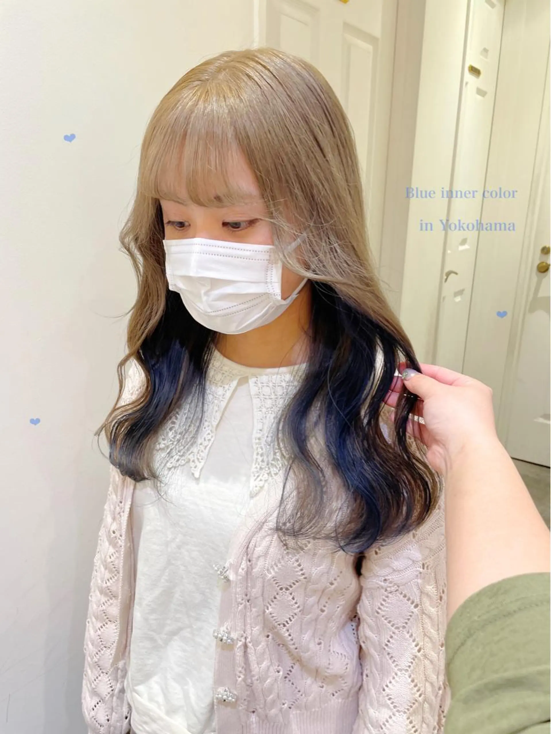 セミロング カラー ブルーカラー ハイトーンカラー エクステ/ハイトーン 🐏☁️miminaのヘアスタイル