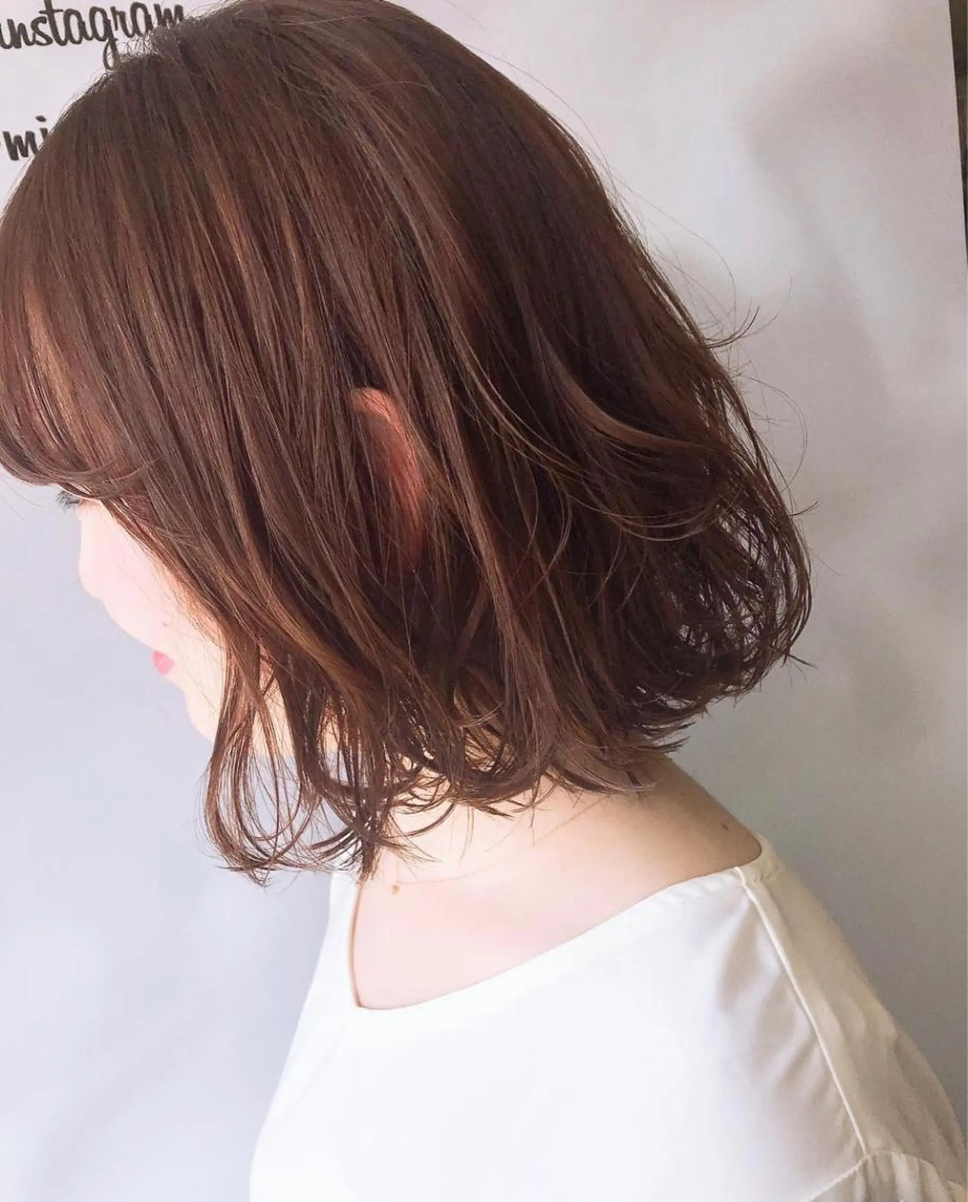 ショート カラー ヘアアレンジ ブラウンカラー オレンジ オレンジブラウン 福壽 優奈のヘアスタイル