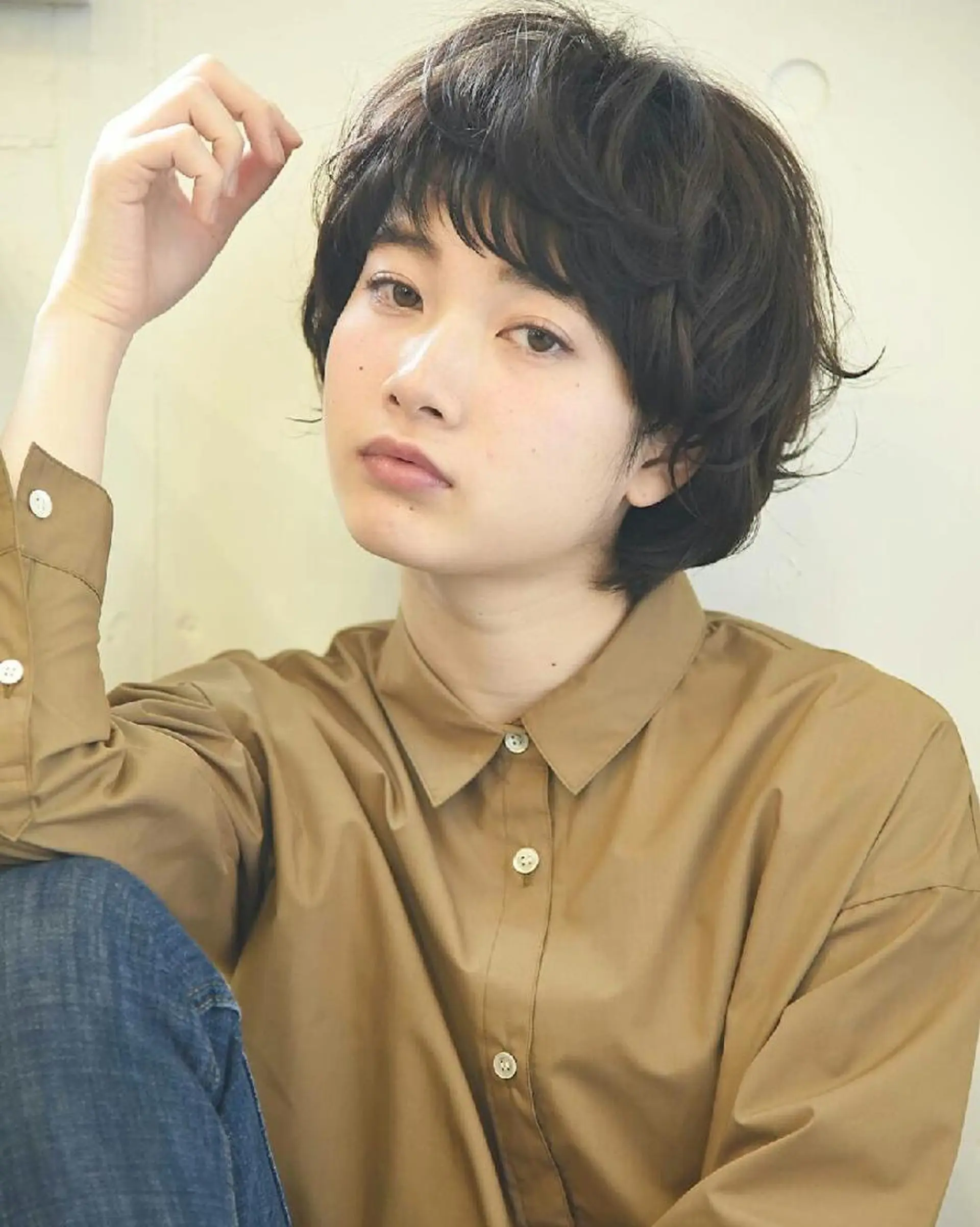 ショート カラー パーマ ブラウンカラー くせ毛 ショートヘア ニュアンスパーマ カット 大人ショートのスペシ ャリスト✨️井上雄輝のヘアスタイル