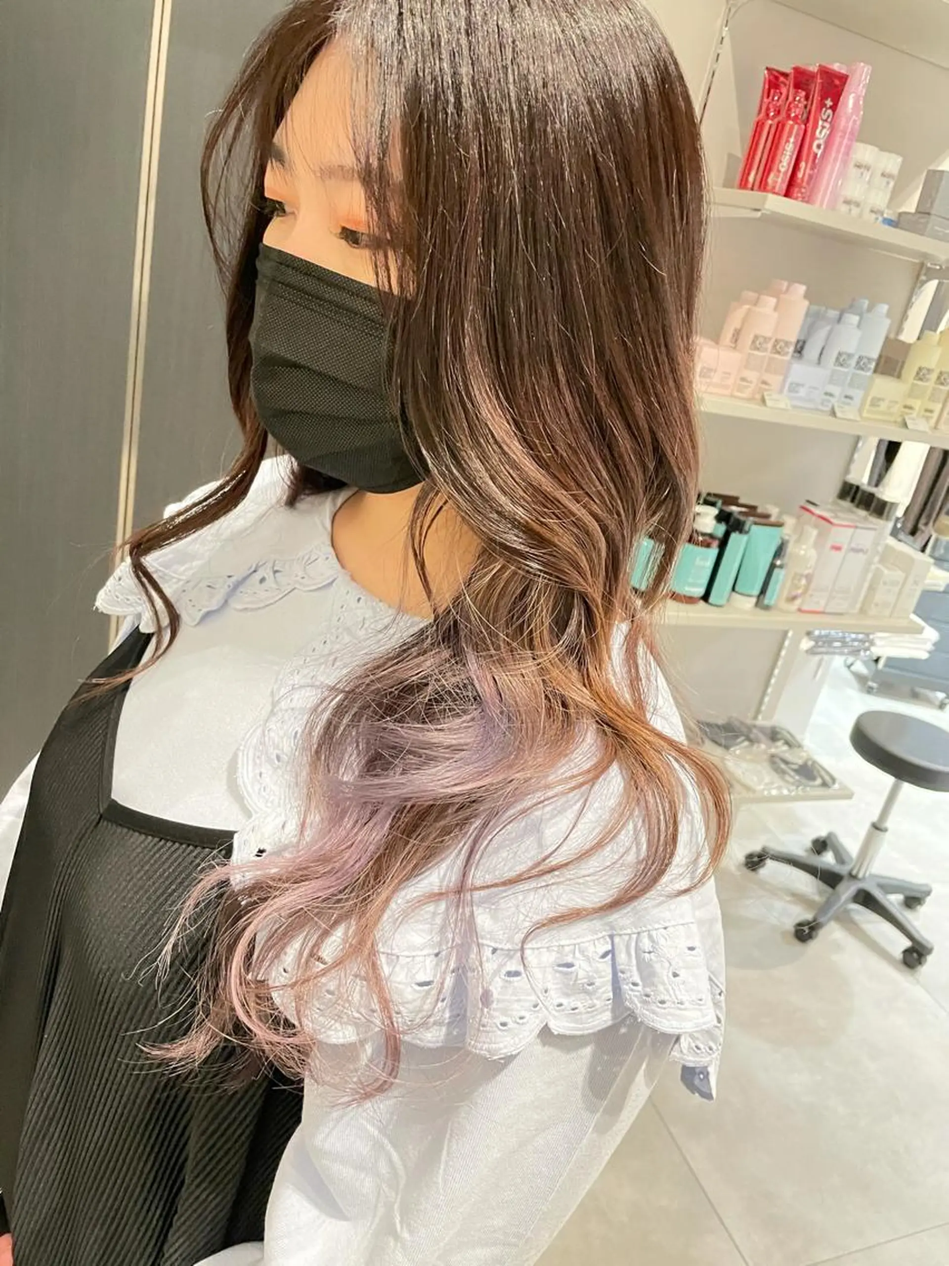 ロング カラー ラベンダーカラー レイヤー×髪質改善 ×透明感/杉田 圭のヘアスタイル