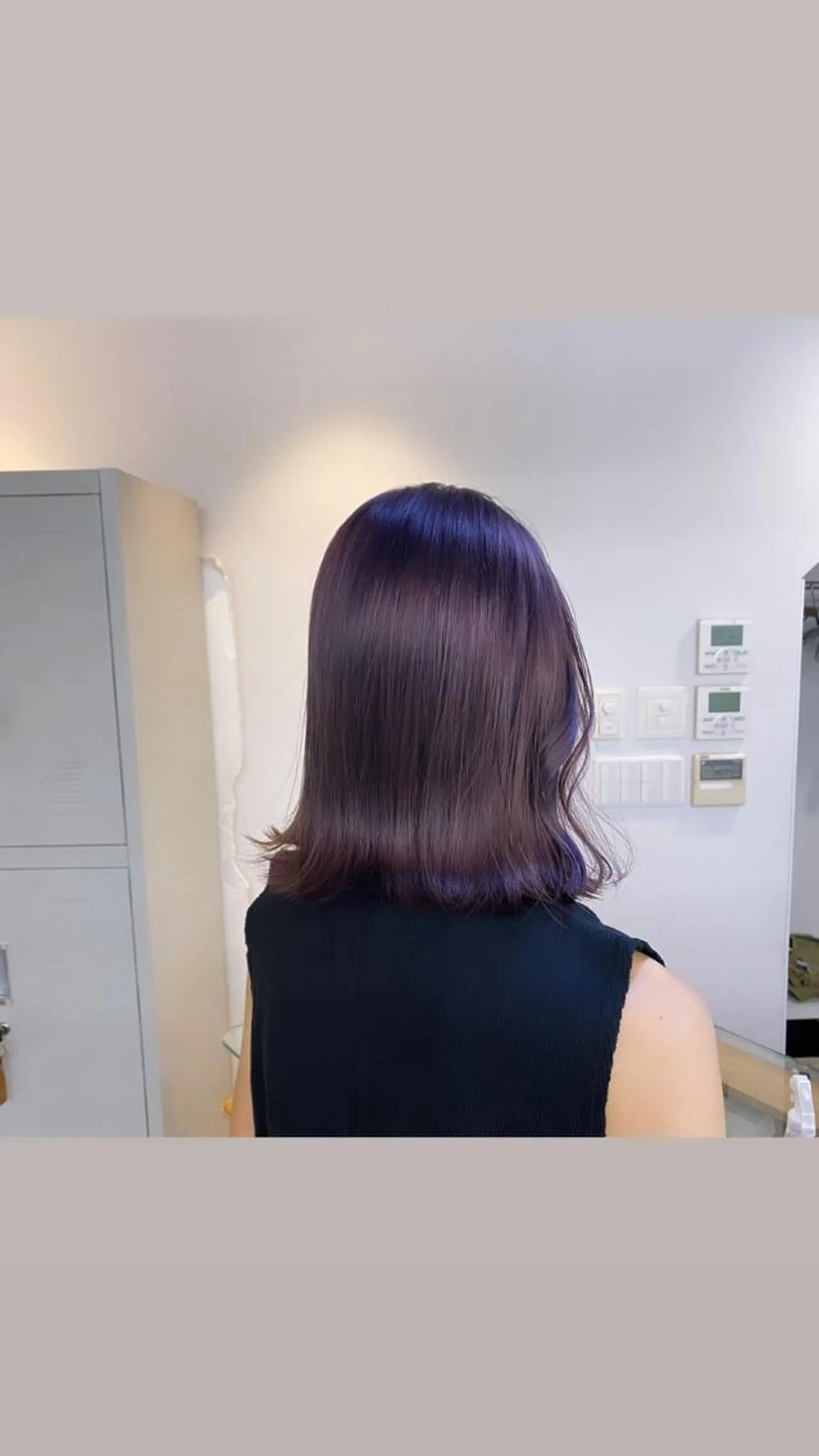 ミディアム カラー パーマ ヘアアレンジ メンズ キッズ ネイル マツエク・マツパ アイブロウ パープルカラー パープル 暖色系/透明感 治野心のヘアスタイル