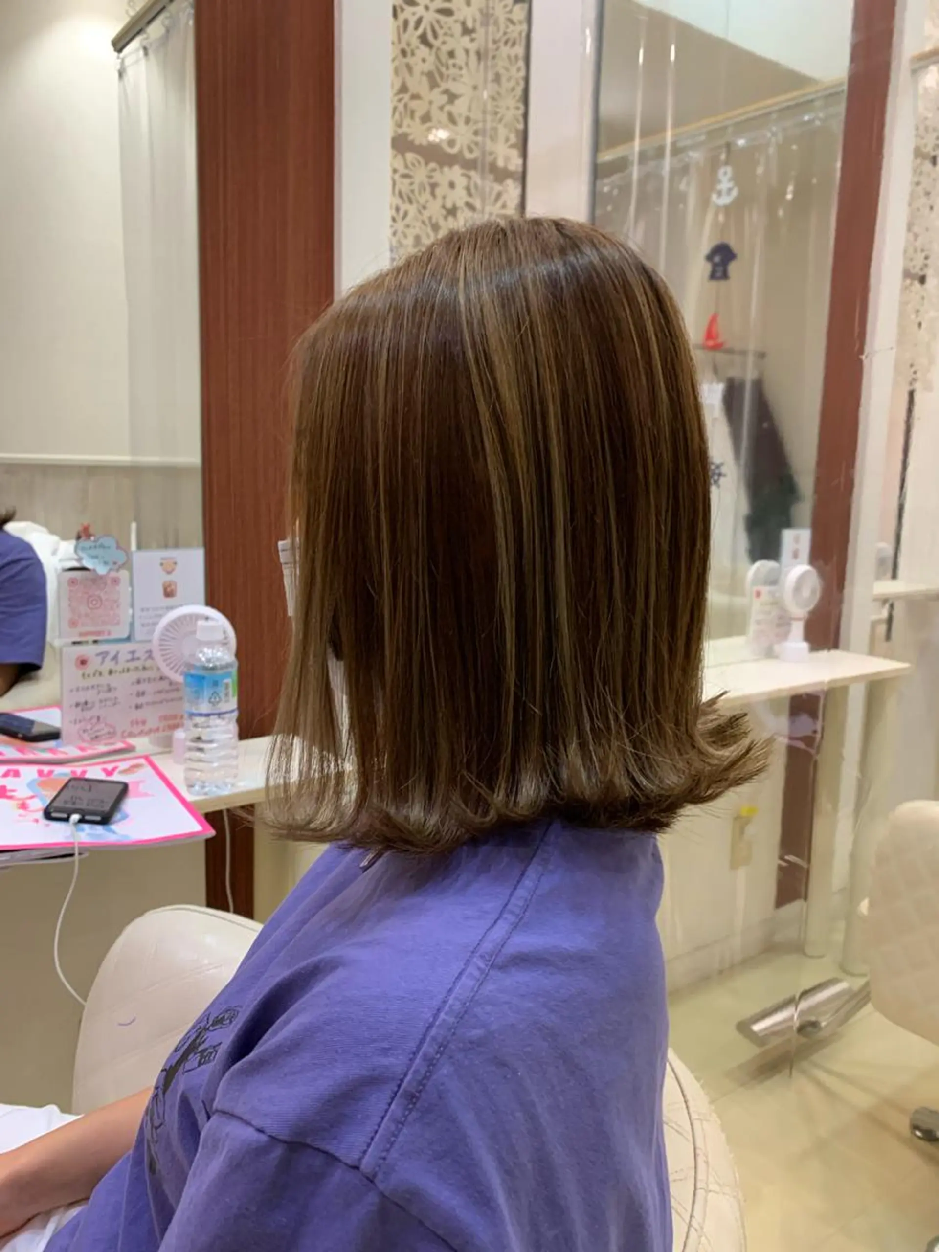 ミディアム カラー ハイライトカラー ハイライト 外ハネヘア 大西 七海のヘアスタイル