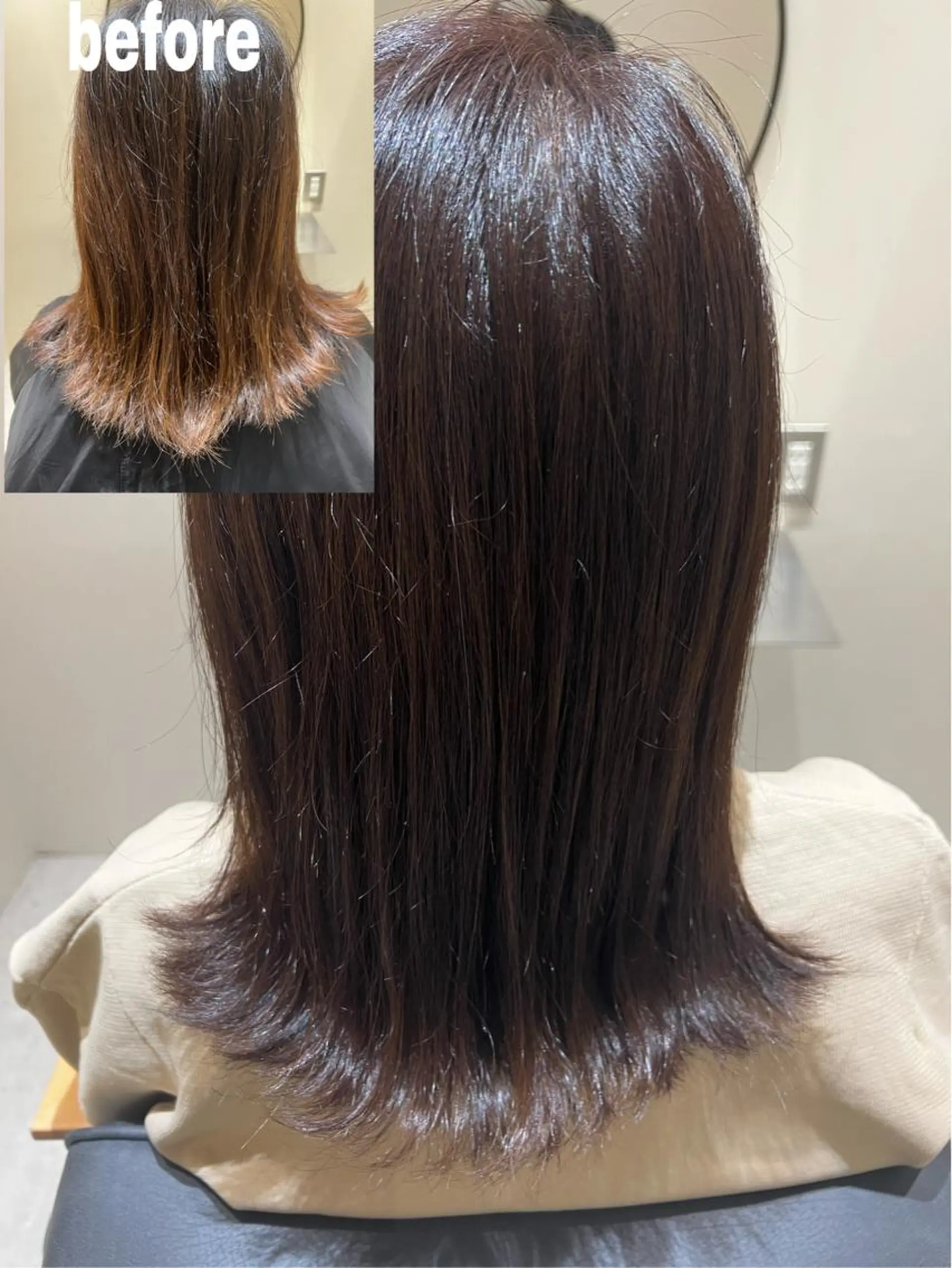 ミディアム 髪質改善 トリートメント カット ヘアカラー おおたかの森/透 明感/小林のヘアスタイル