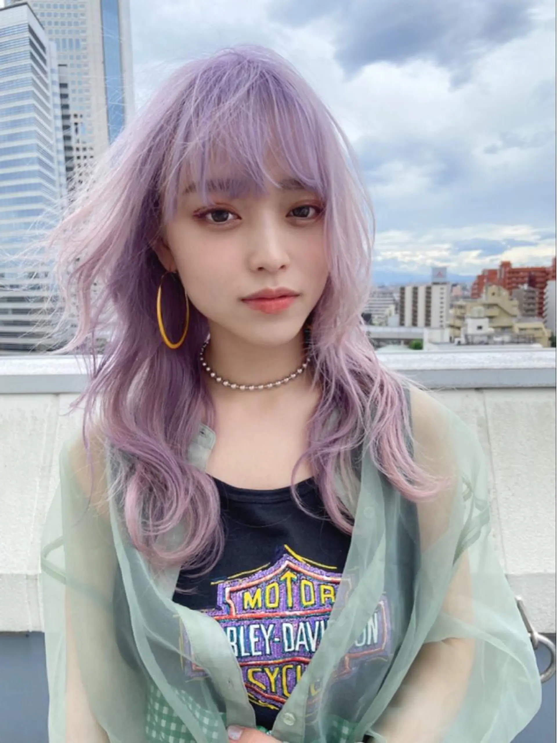 セミロング カラー ヘアアレンジ ブリーチ 天神レイヤーカット No.1💖マユカのヘアスタイル