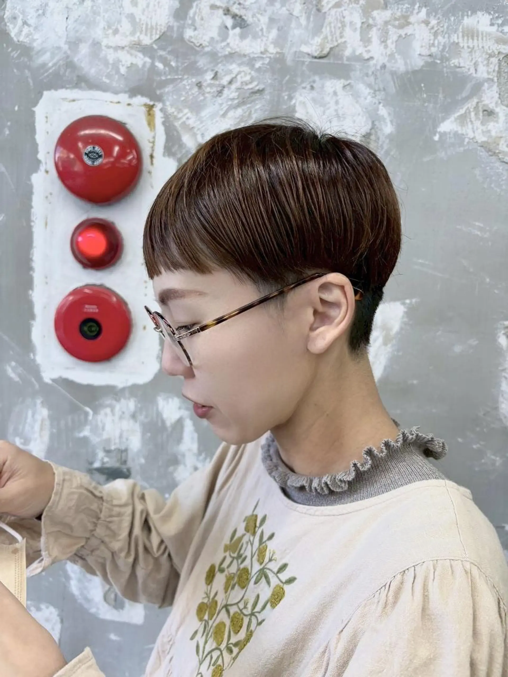 ショート カラー 丸みショート ブラウンカラー ショートヘア カット ヘアカラー トリートメント トレンドパーマ/ ボブ🌰くりーわのヘアスタイル