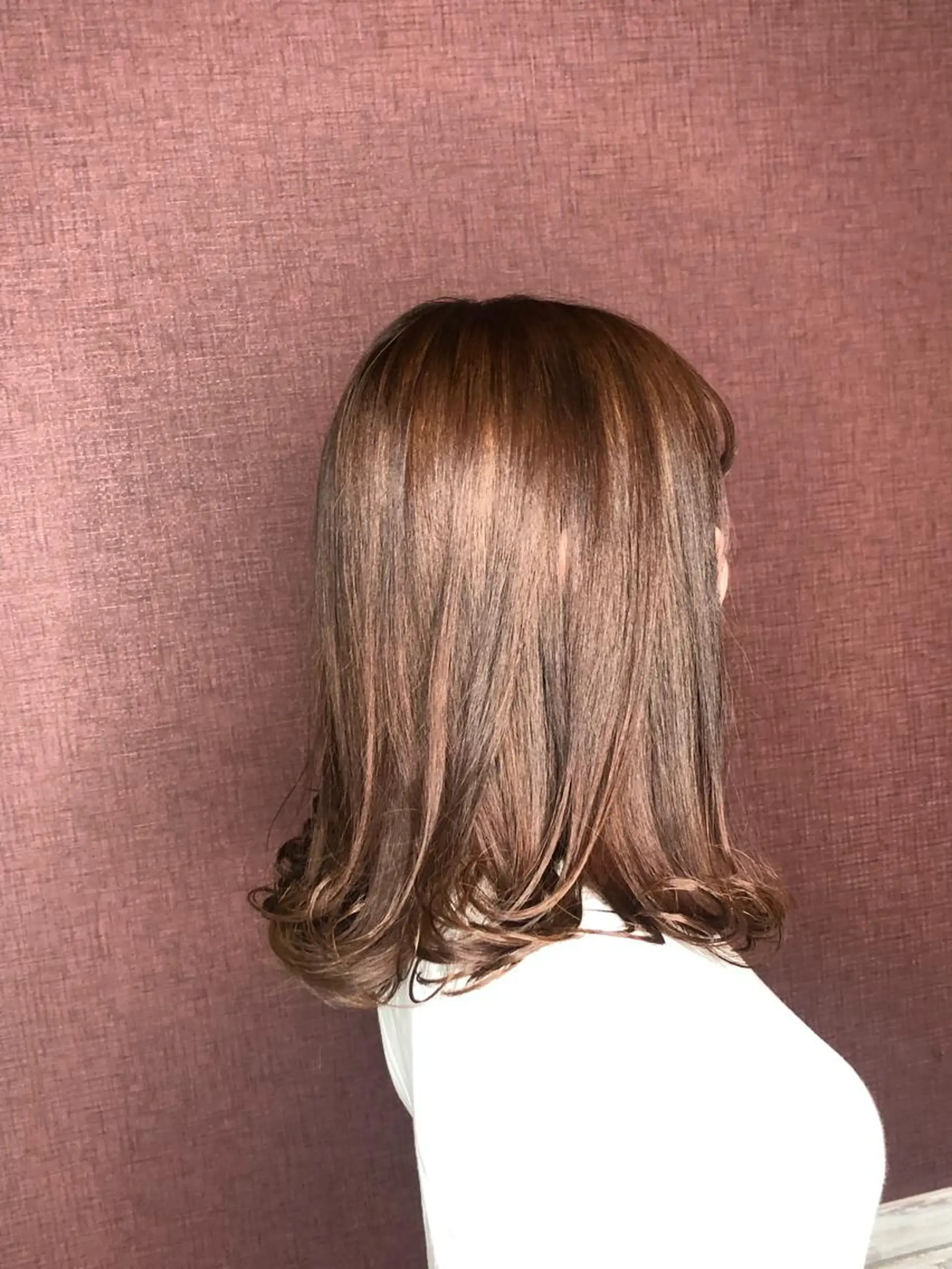 ミディアム カラー ベージュカラー コーラルベージュ カット ヘアカラー トリートメント 女性指名人気no.1 尾崎のヘアスタイル