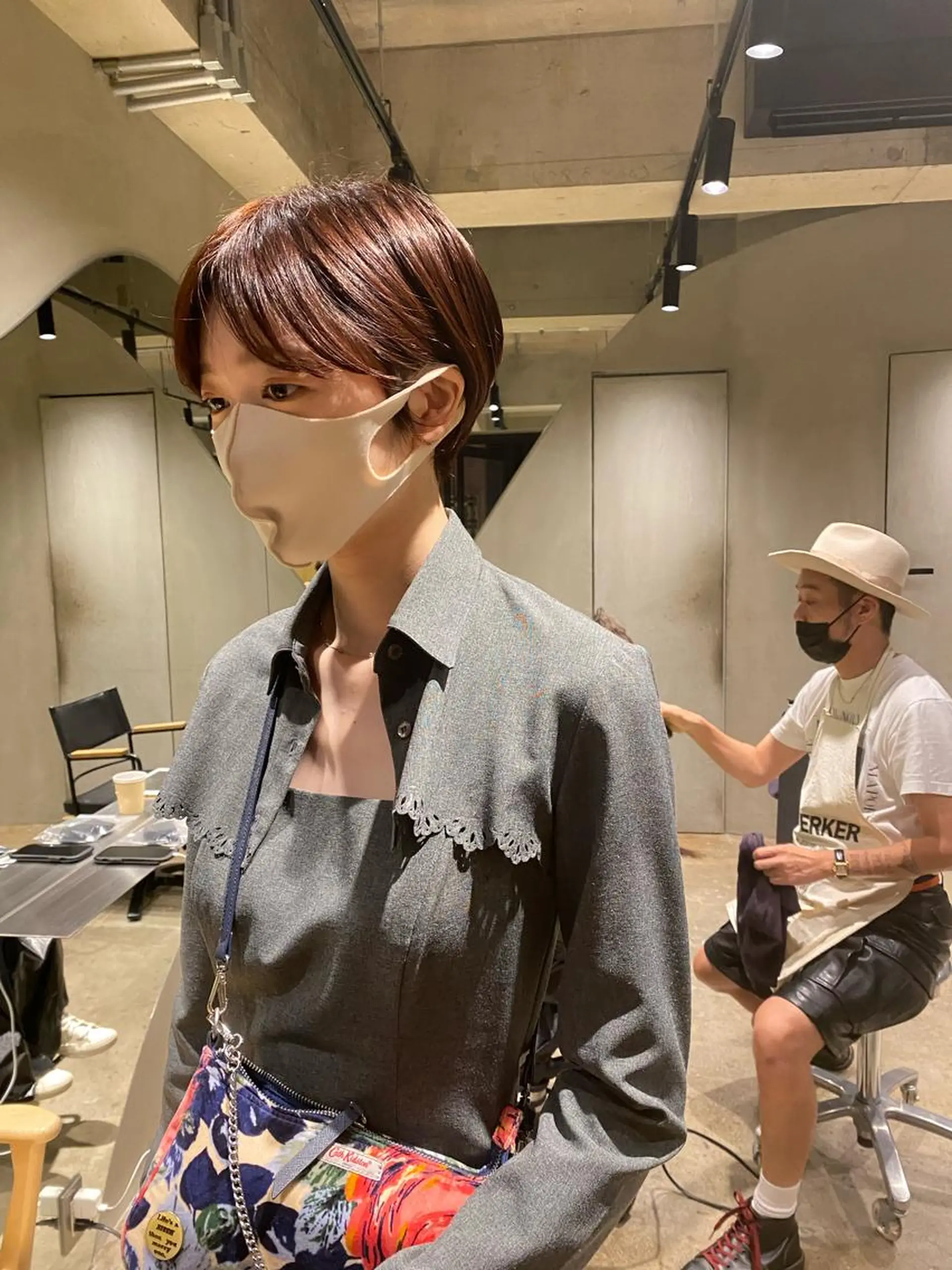 ショート カラー ショートボブ ハンサムショート ピンクカラー レッドカラー ボブ hemm,hemm.所属・ミク/ 北参道/ショートのヘアスタイル