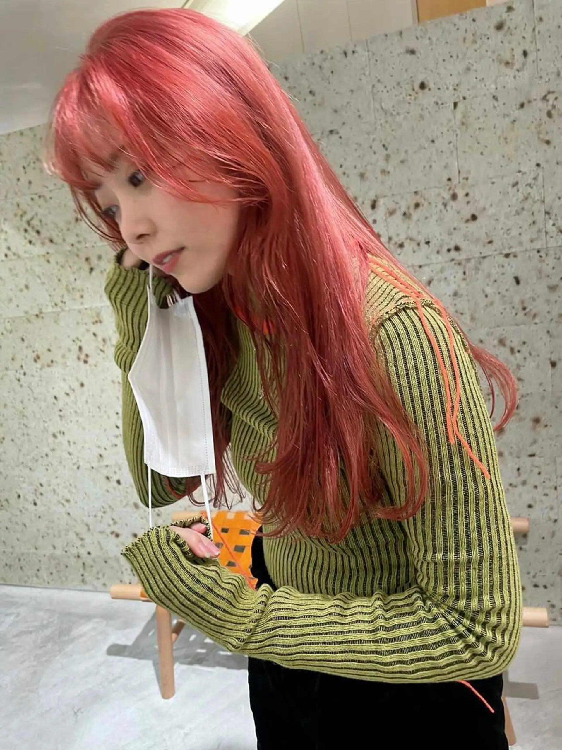 ロング カラー カット ヘアカラー トリートメント 田中 里奈のヘアスタイル