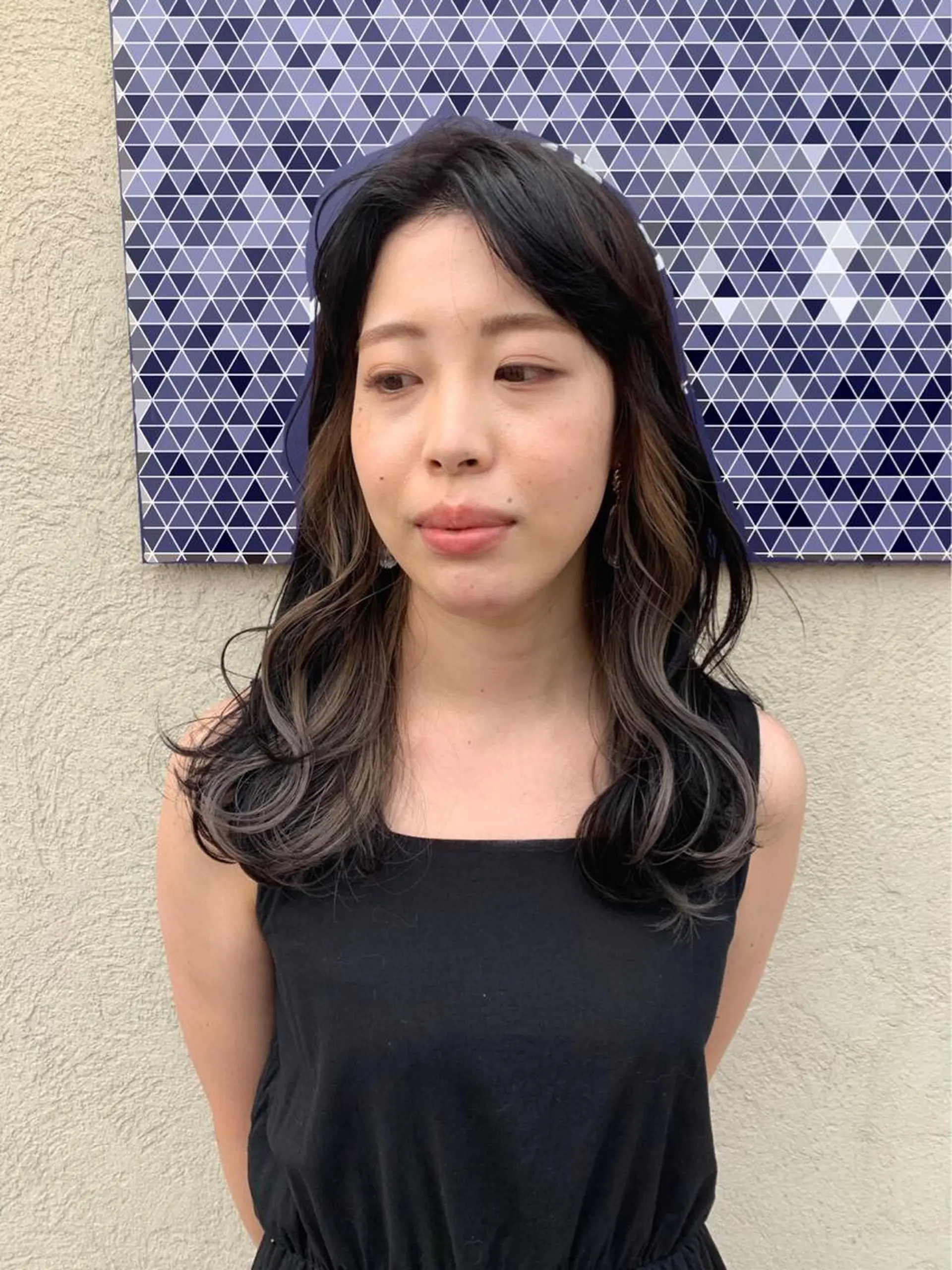 セミロング ヘアカラー トリートメント 嶋崎 啓人のヘアスタイル
