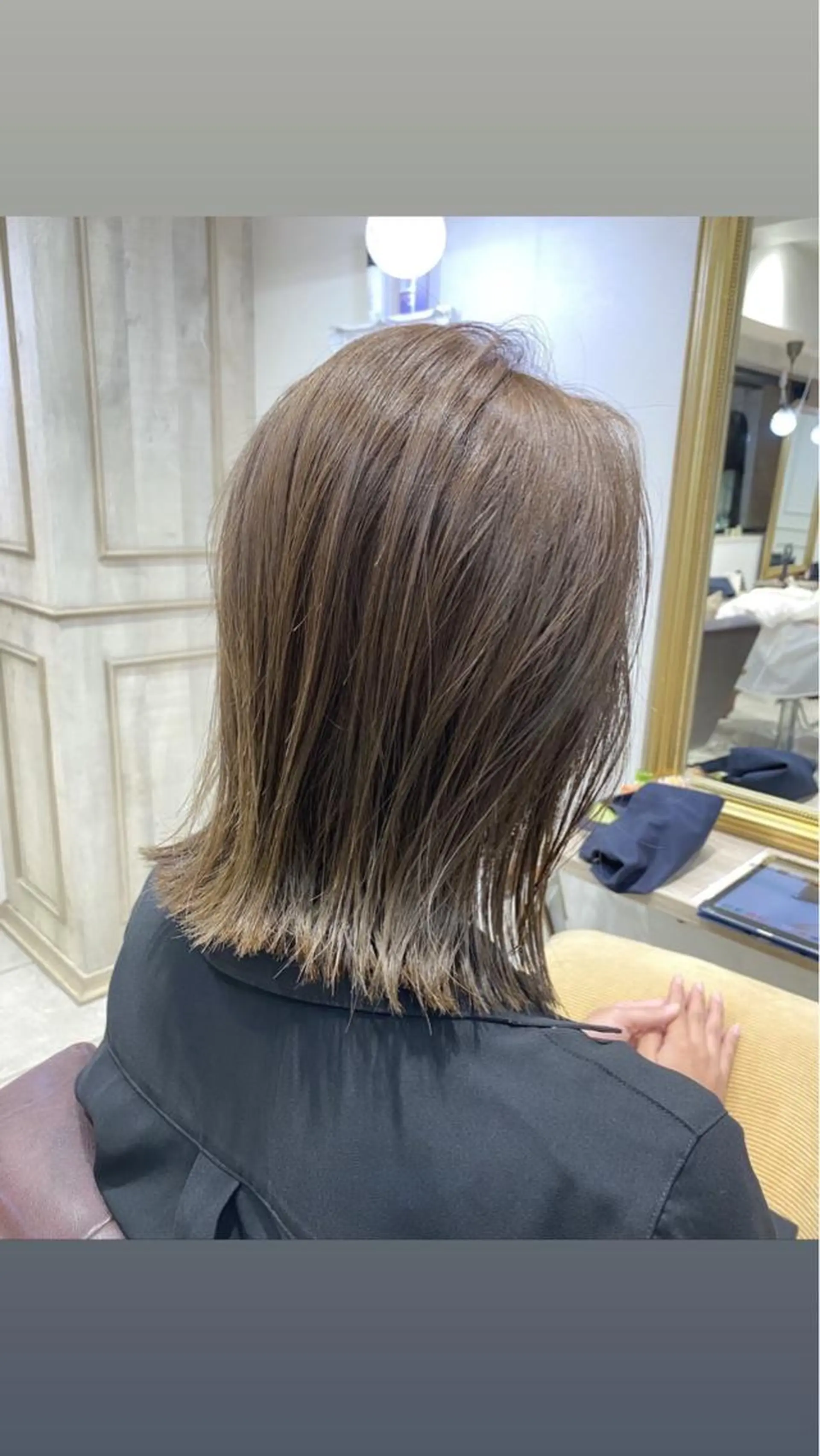 ミディアム くびれヘア ミルクティーベージュ /三村克彦のヘアスタイル